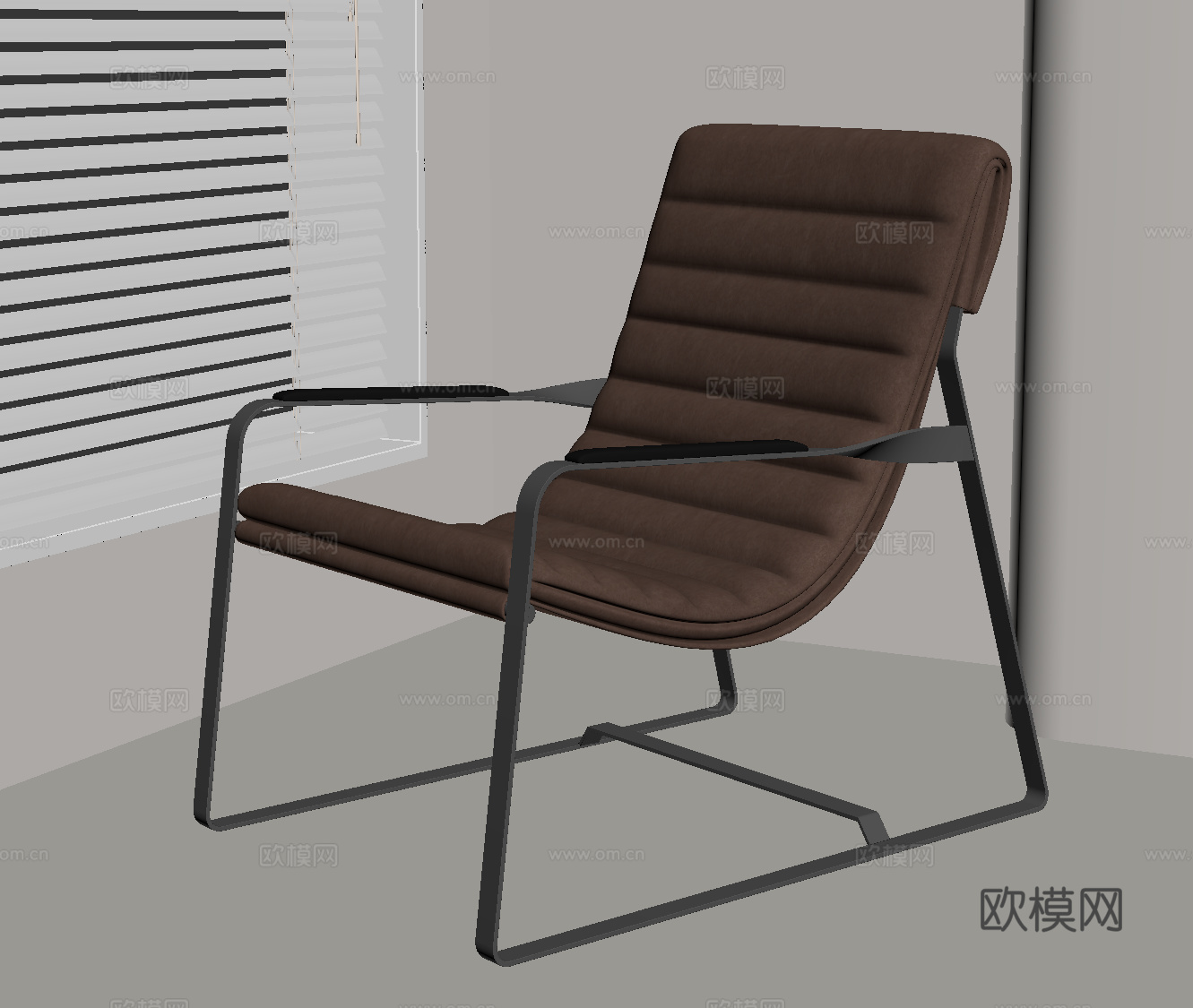 现代意式休闲椅 单人椅su模型
