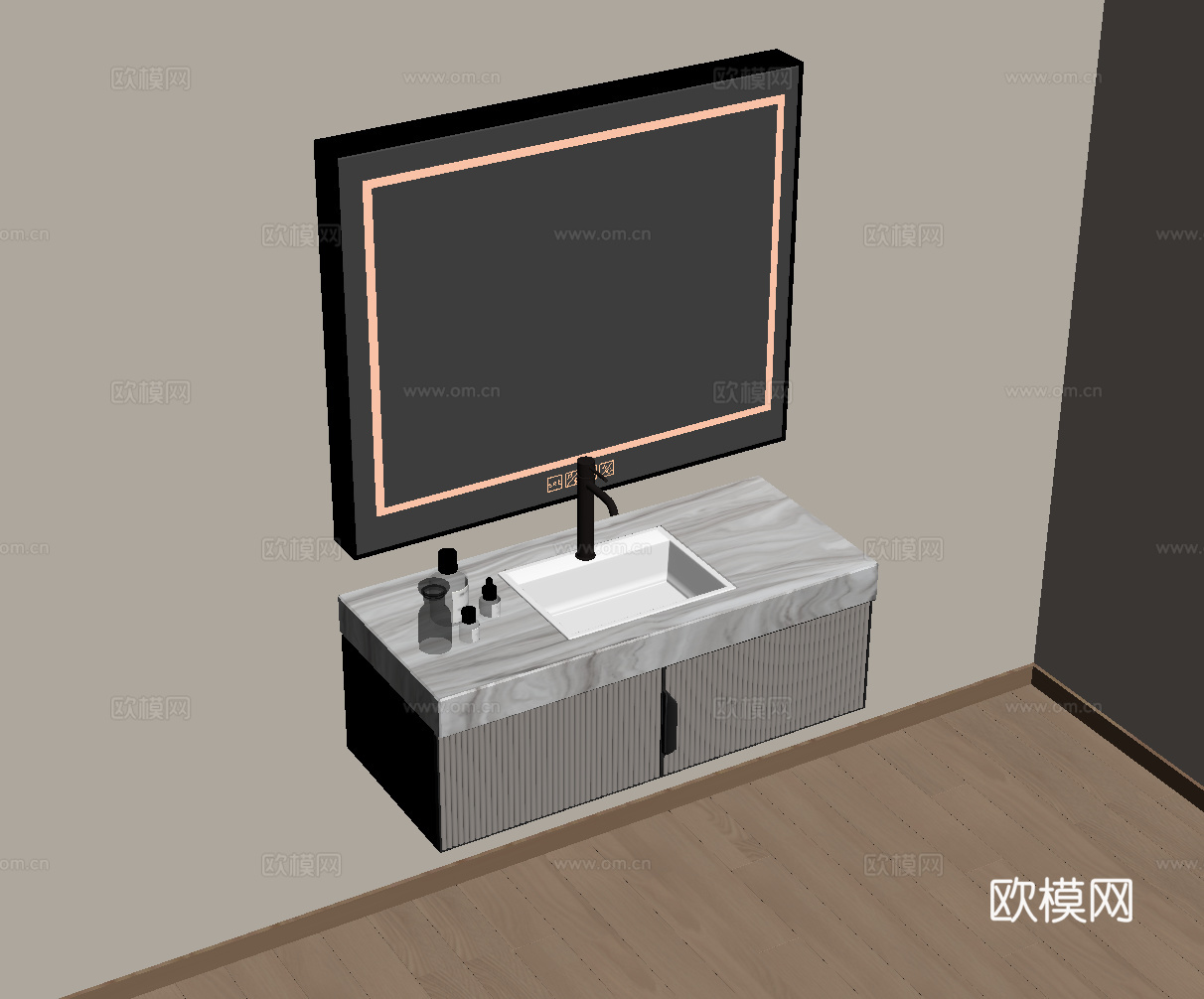 现代浴室柜su模型