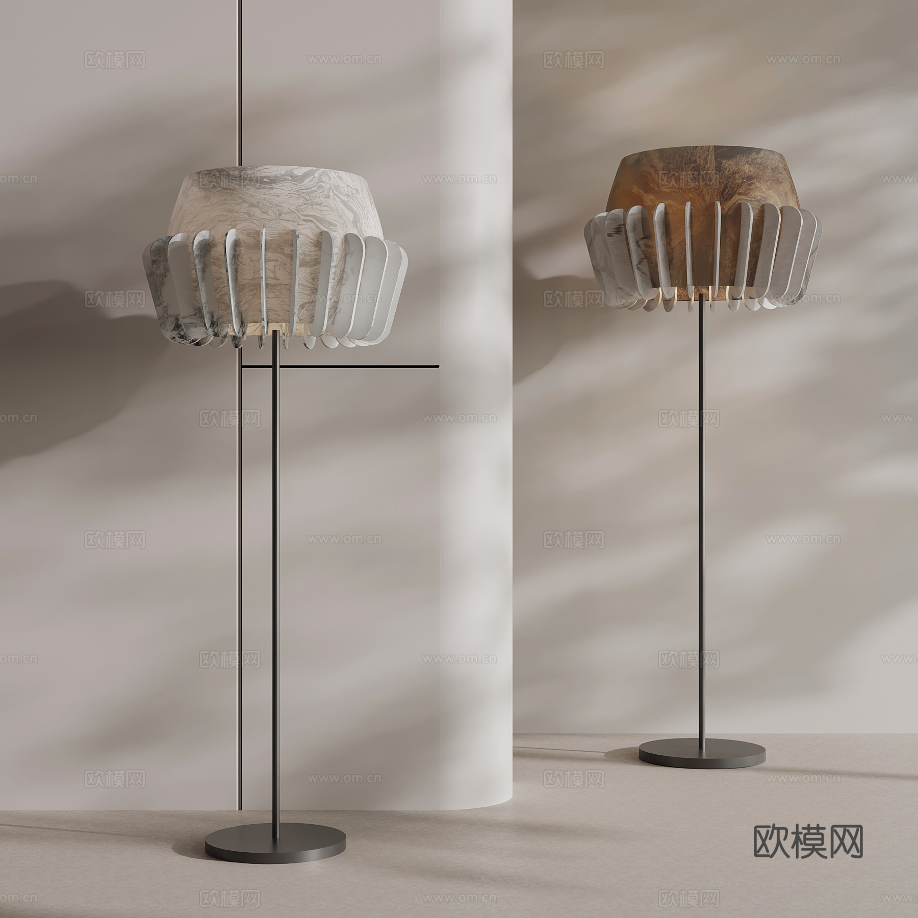 现代意式落地灯su模型