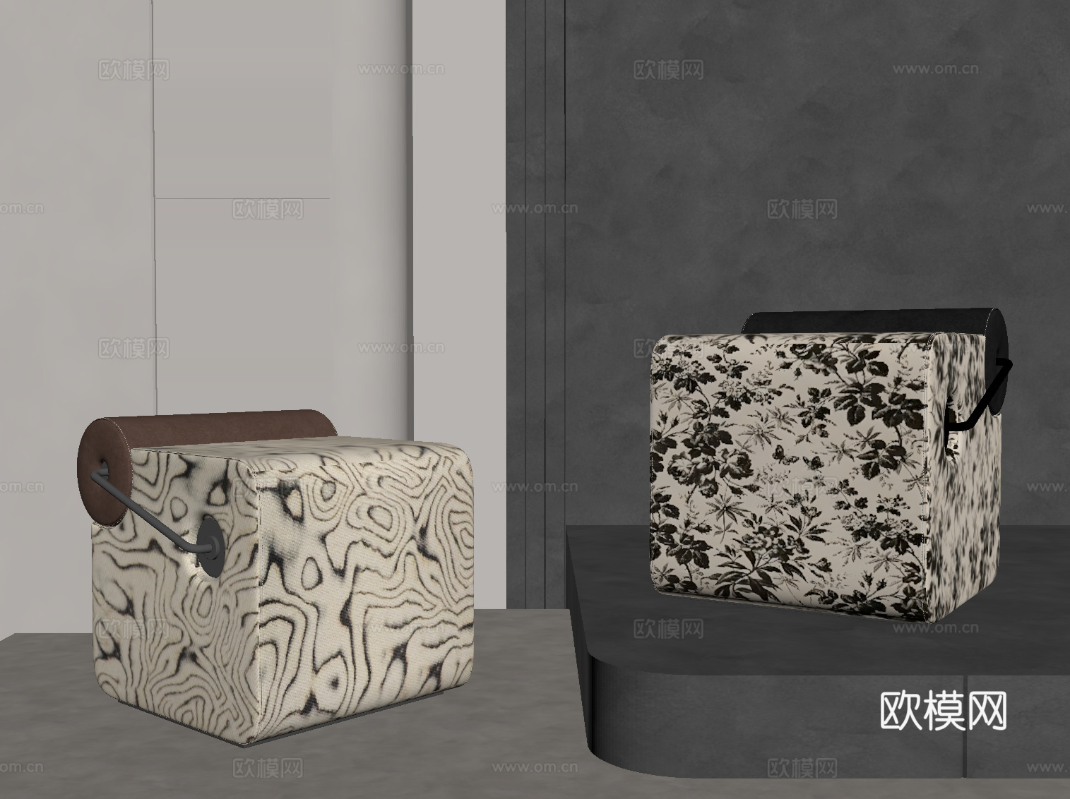 现代法式凳子 换鞋凳 沙发凳su模型