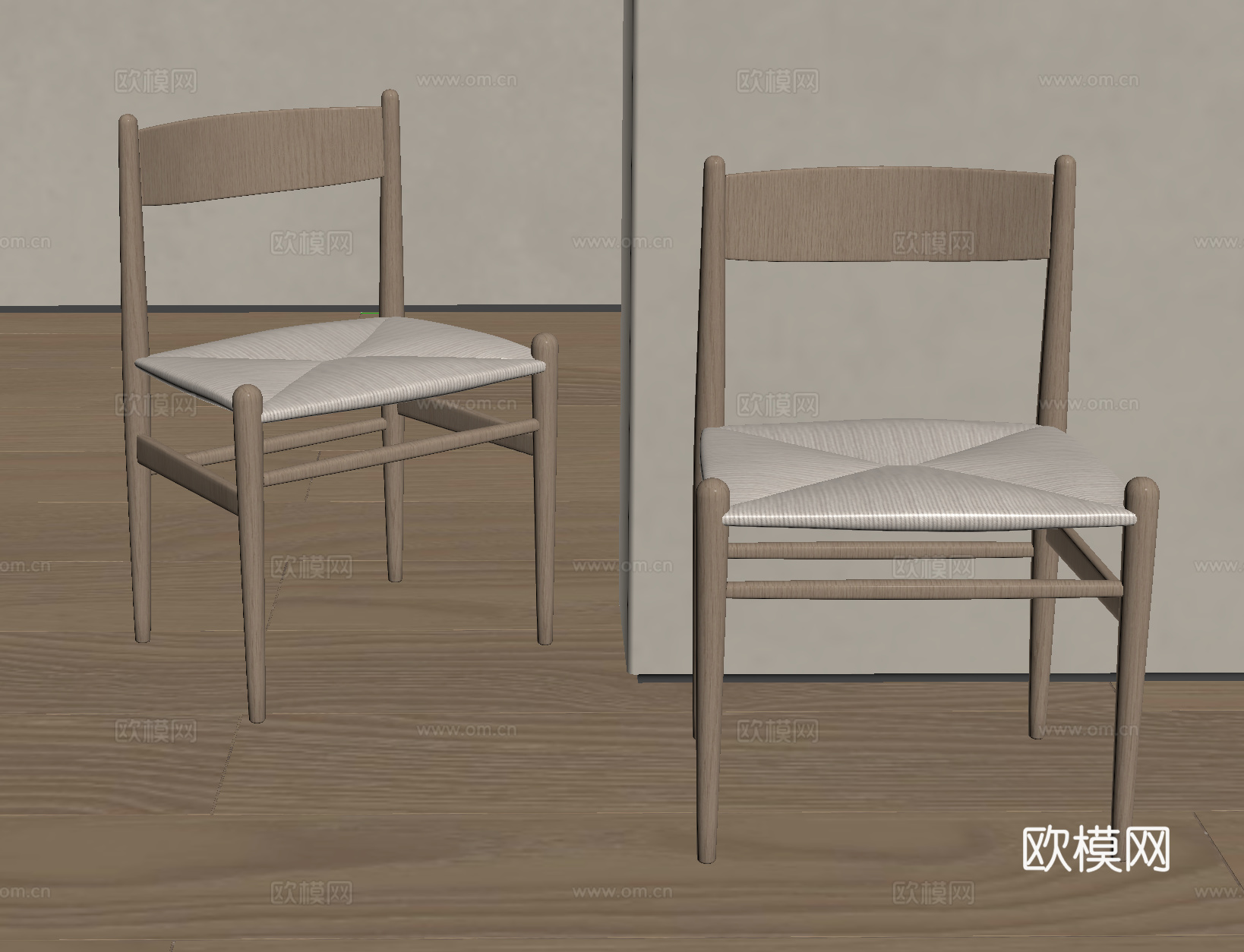 现代北欧餐椅 北欧餐椅 北欧单椅 现代实木餐椅 现代实木单椅su模型