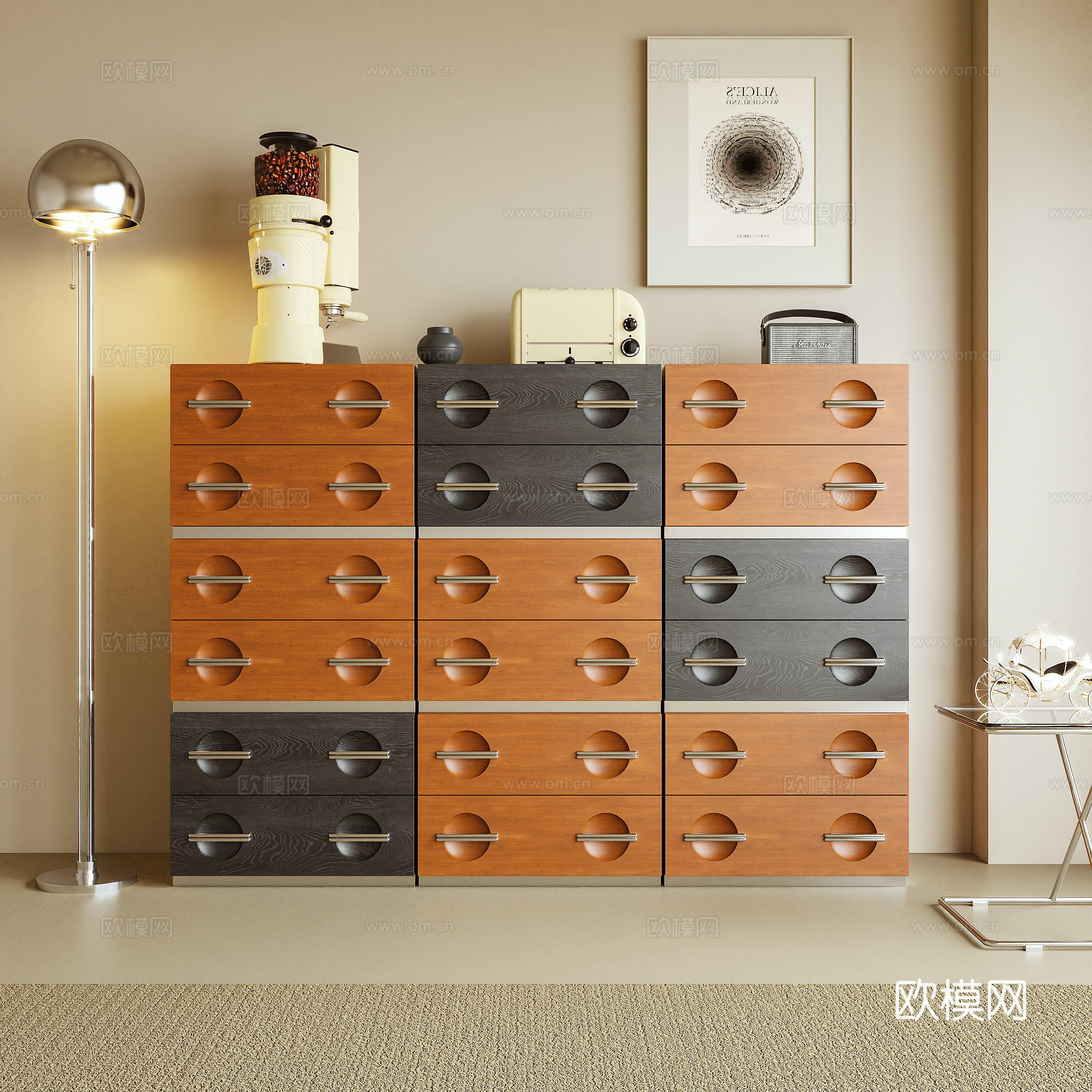 斗柜 边柜 组合柜 模块柜 电视柜 储物柜3d模型下载