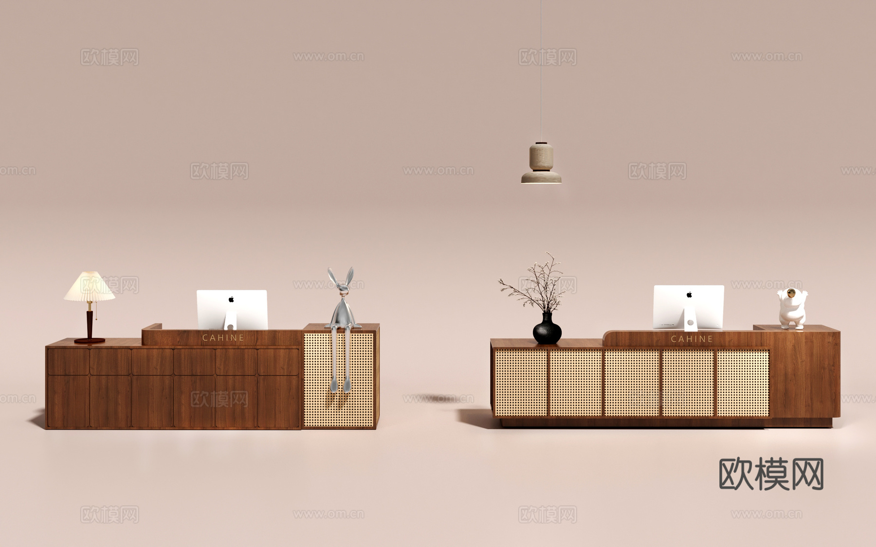 简约前台   办公室前台  美容院前台  酒店前台  民宿前su模型