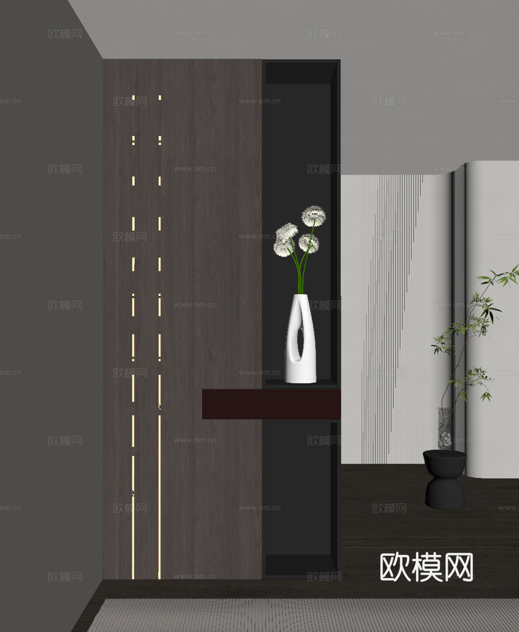 现代意式玄关柜 鞋柜su模型