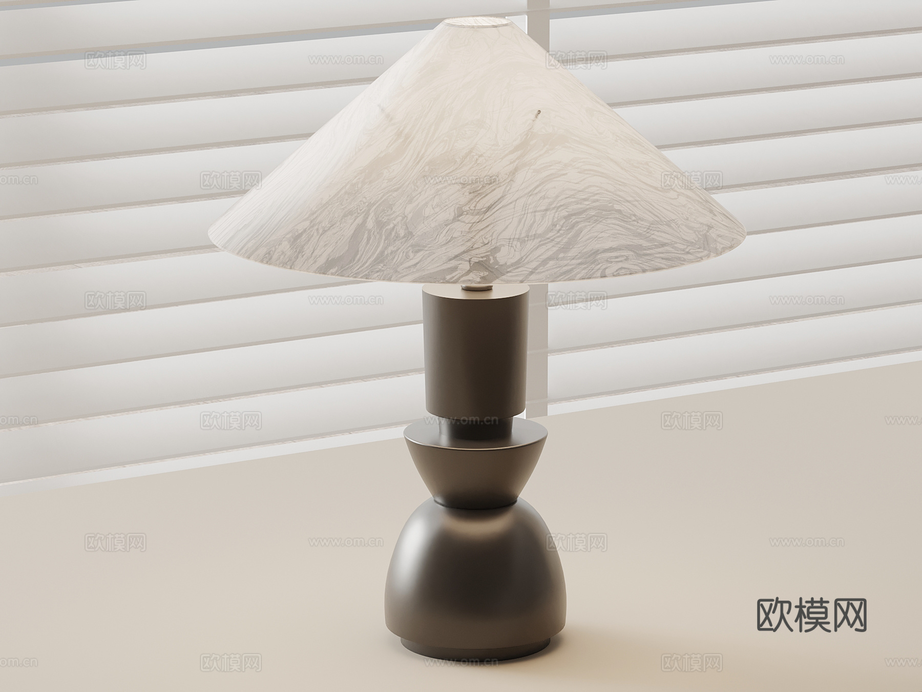 现代意式台灯 极简台灯su模型su模型