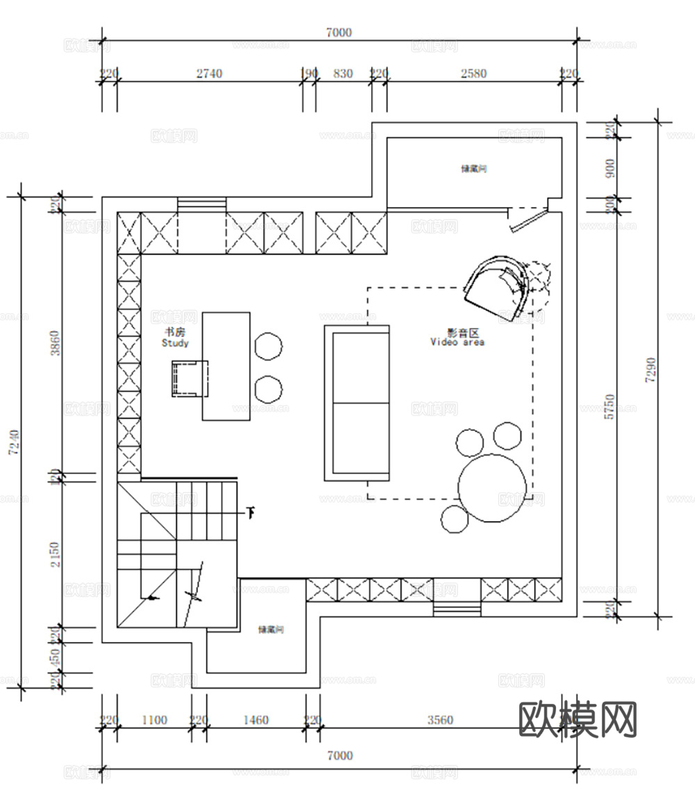 10套现代简约轻奢住宅平层别墅洋房CAD施工图附效果图cad施工图