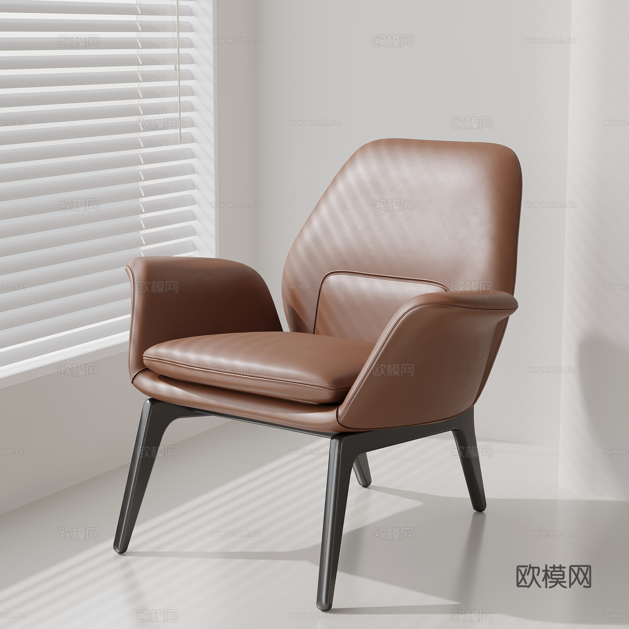现代意式休闲椅 单人椅su模型