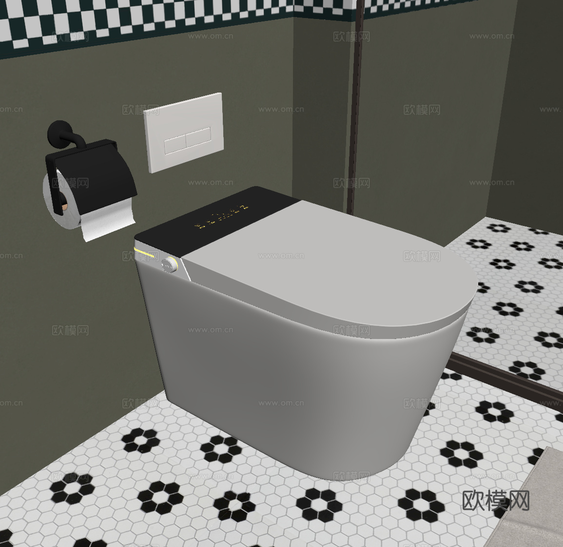 现代马桶 卫浴小件su模型