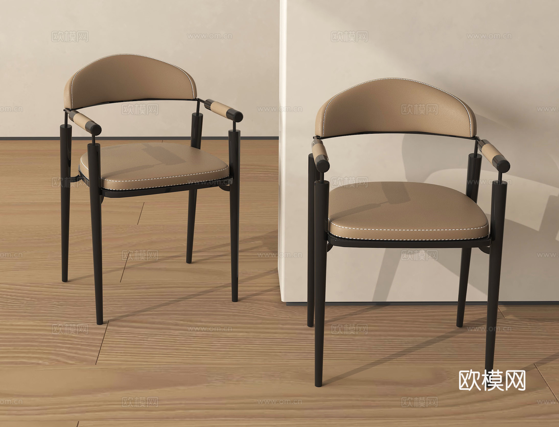 现代北欧餐椅 北欧餐椅 北欧单椅 现代实木餐椅 现代实木单椅su模型