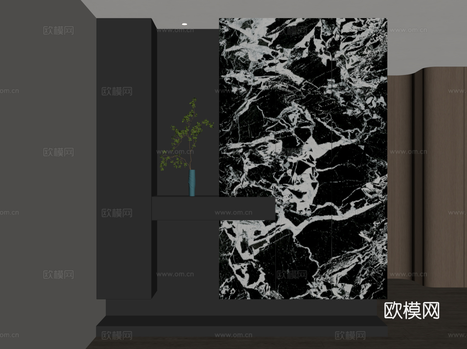 现代意式玄关柜 入户装饰柜su模型