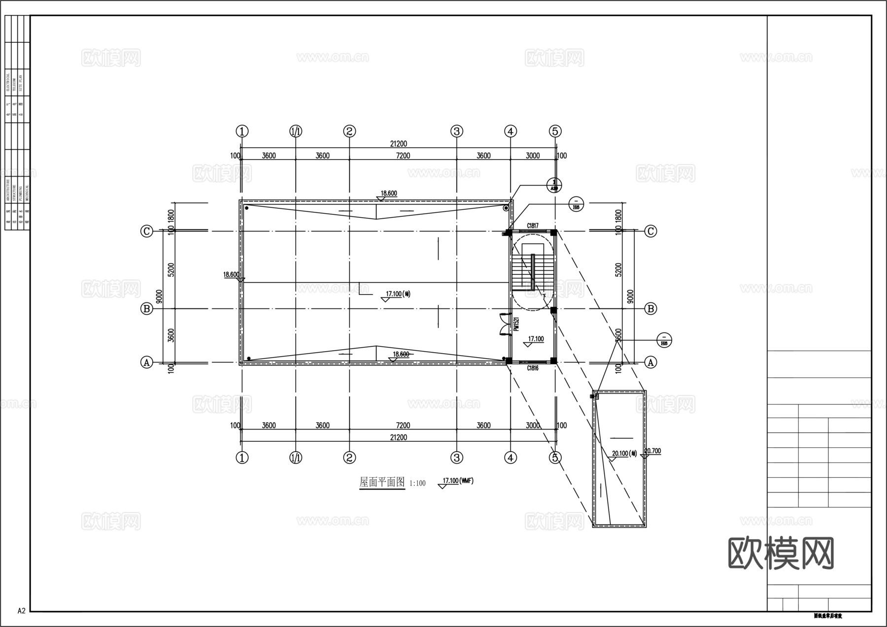 建筑宿舍楼施工图cadcad施工图