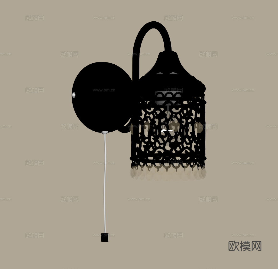 法式复古壁灯 镂空壁灯su模型