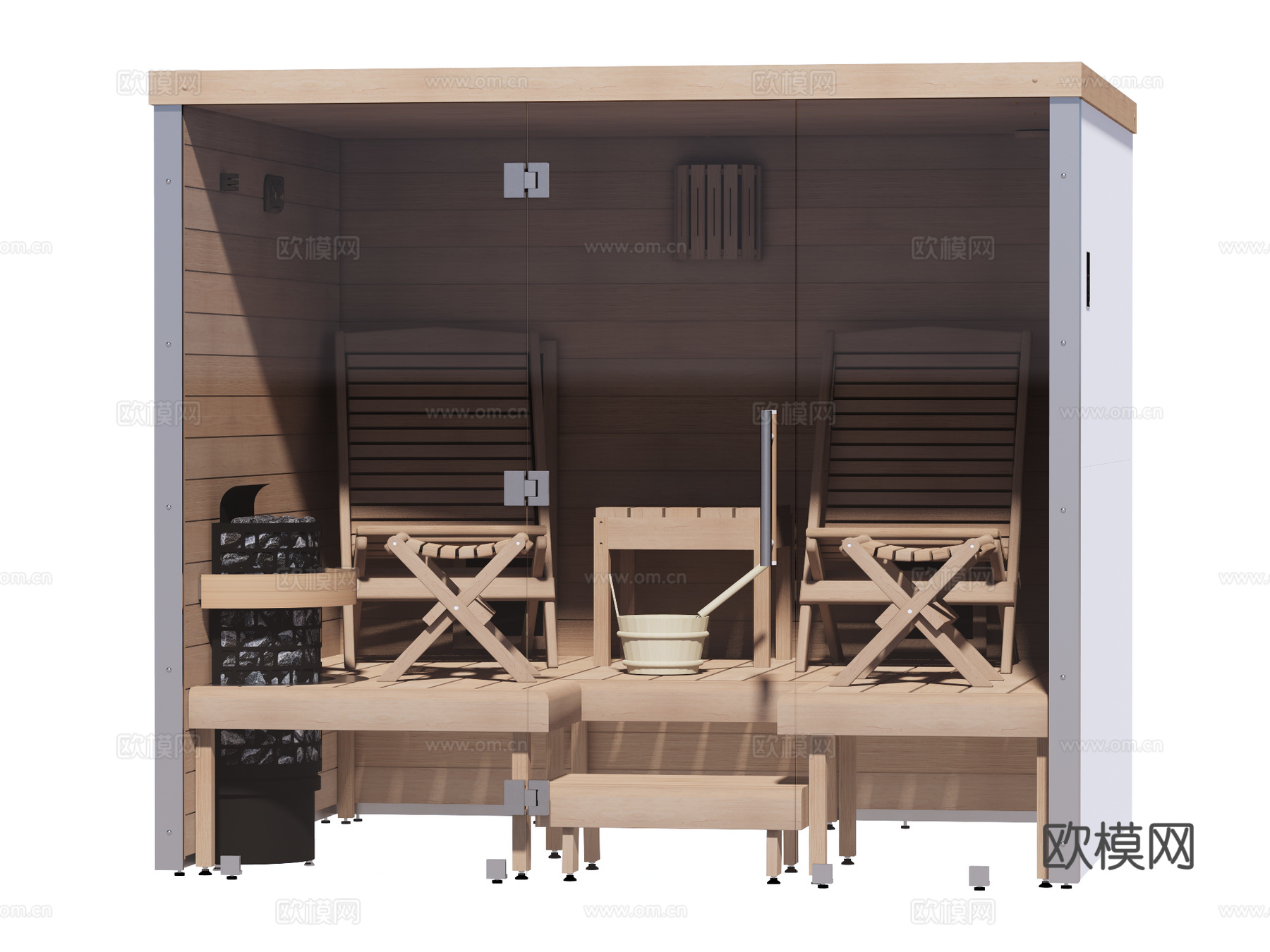 桑拿SPA 桑拿房 家装工装su模型