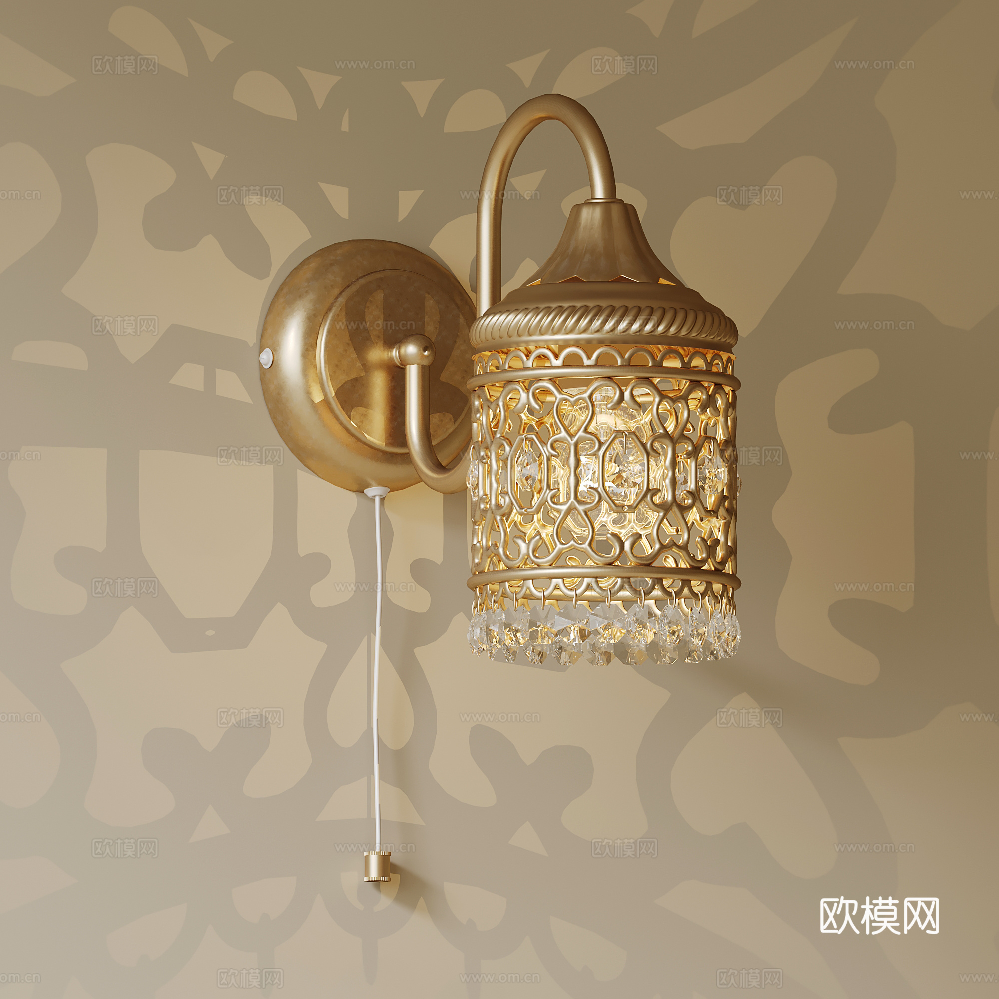 法式复古壁灯 镂空壁灯su模型