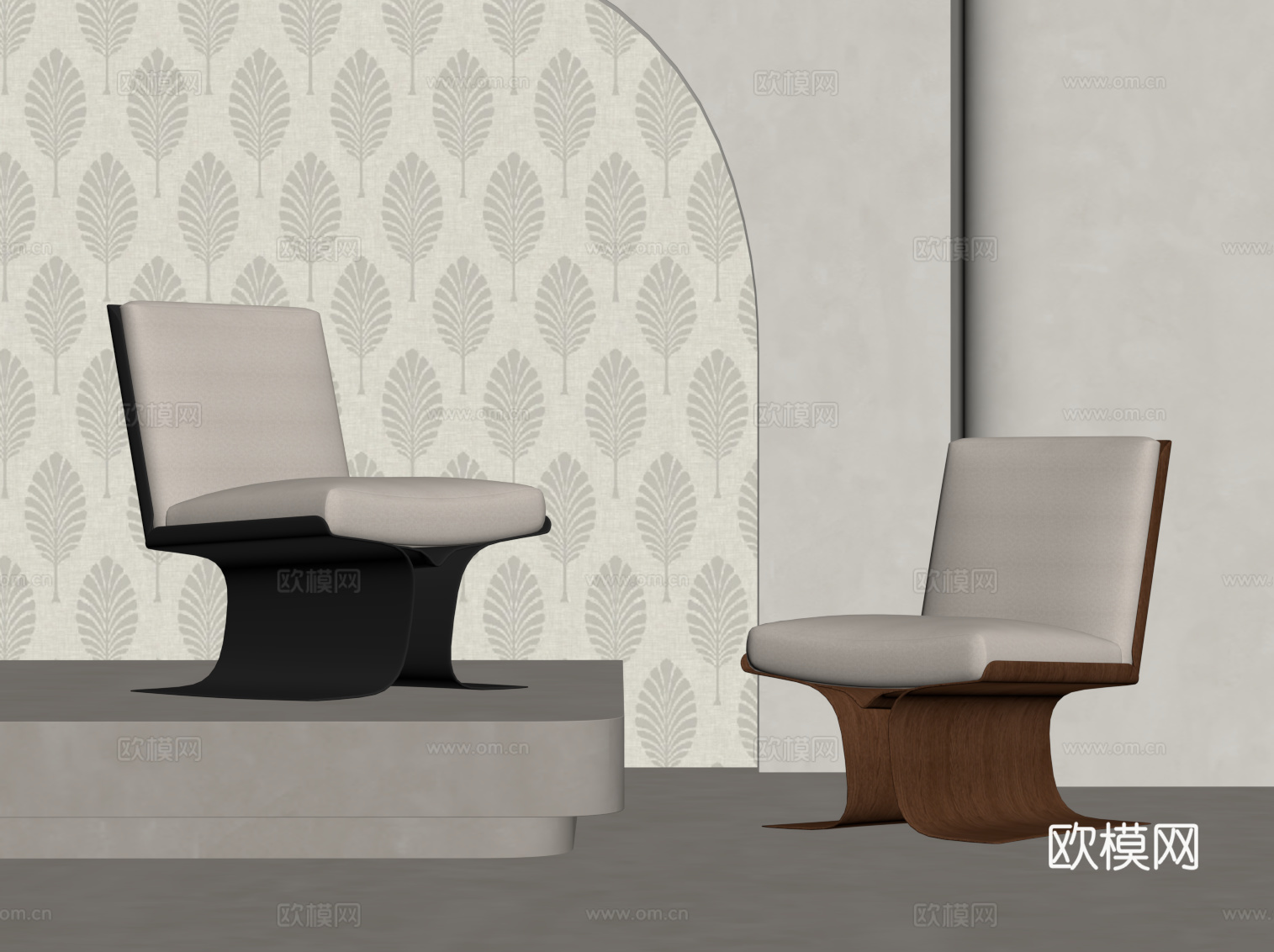 法式复古单人沙发 休闲沙发 现代单人沙发su模型