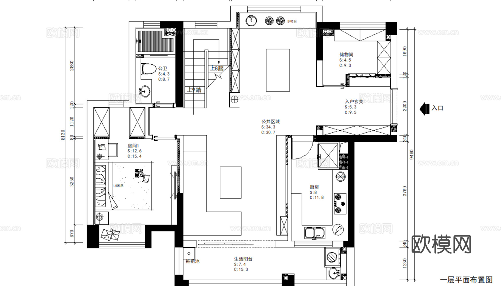 10套北欧风格住宅样板间大平层室内CAD施工图附效果图cad施工图