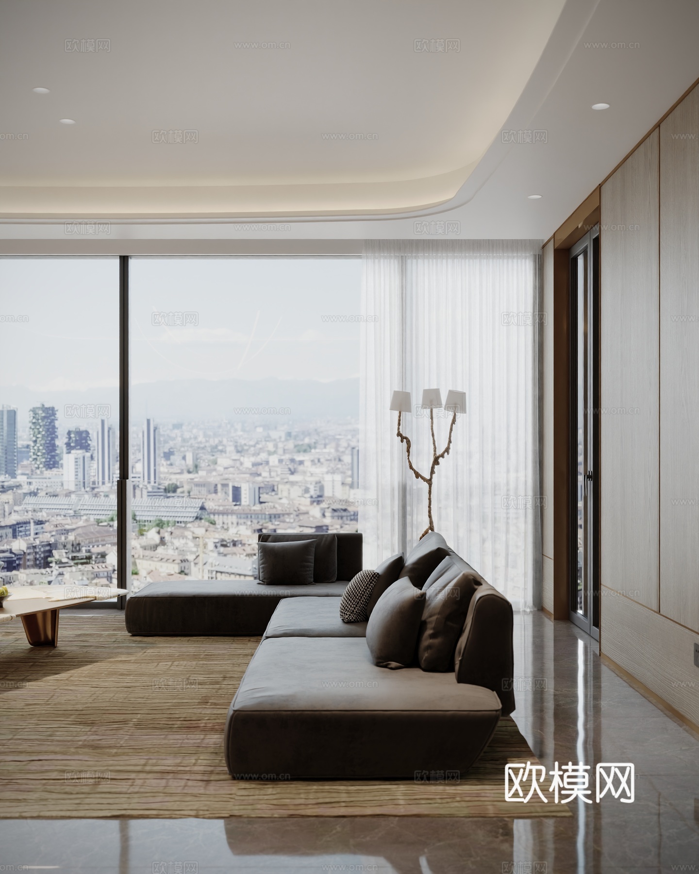 现代轻奢客餐厅 样板房su模型