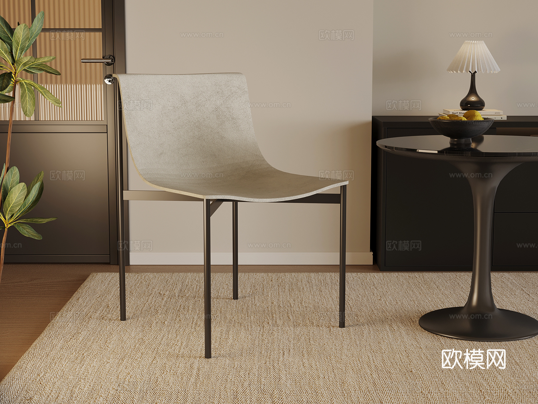 现代休闲椅 餐椅su模型