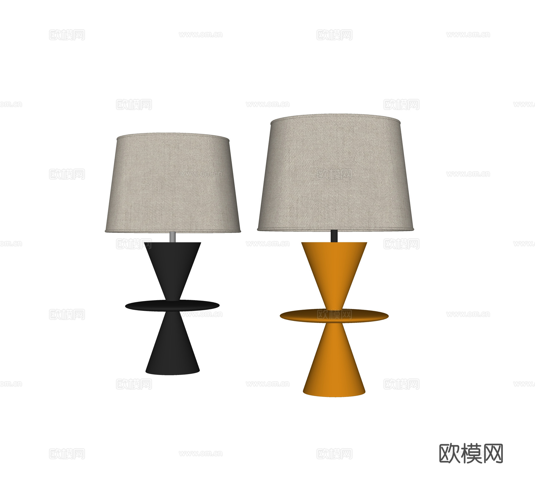 现代中古台灯su模型