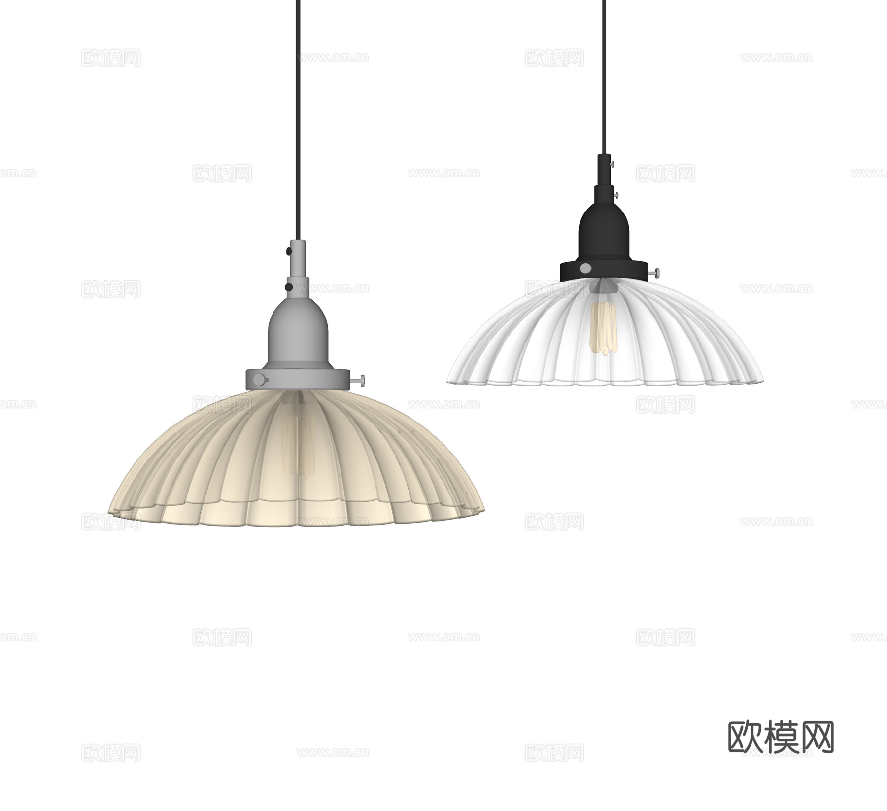 北欧中古小吊灯su模型