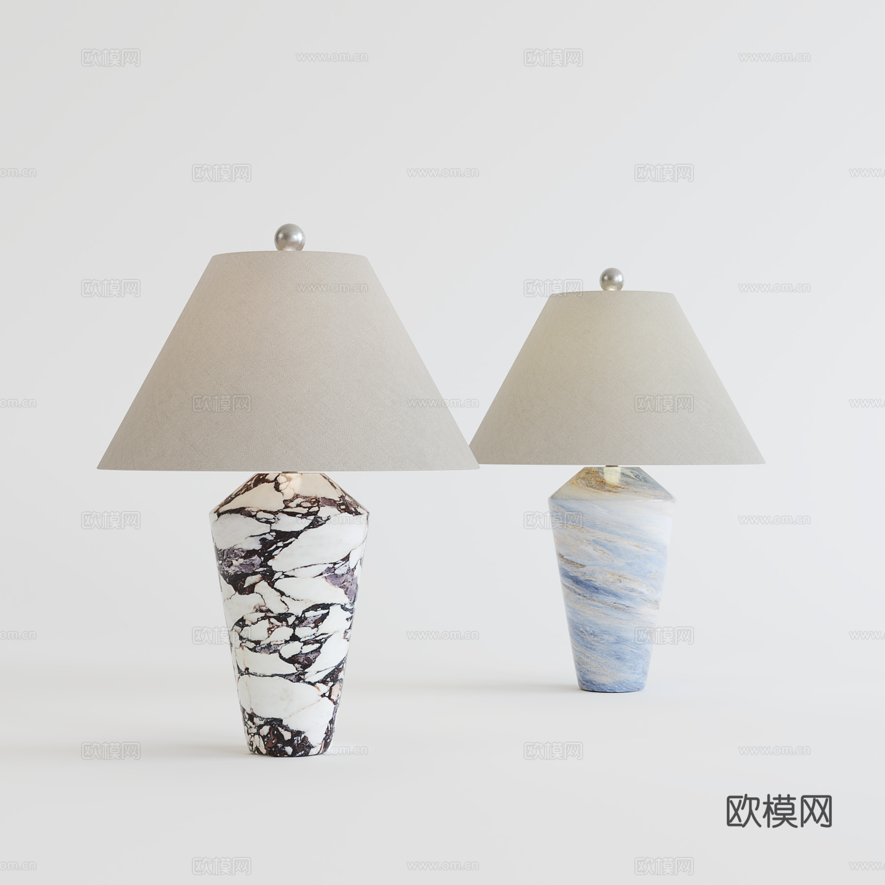 新中式中古台灯su模型