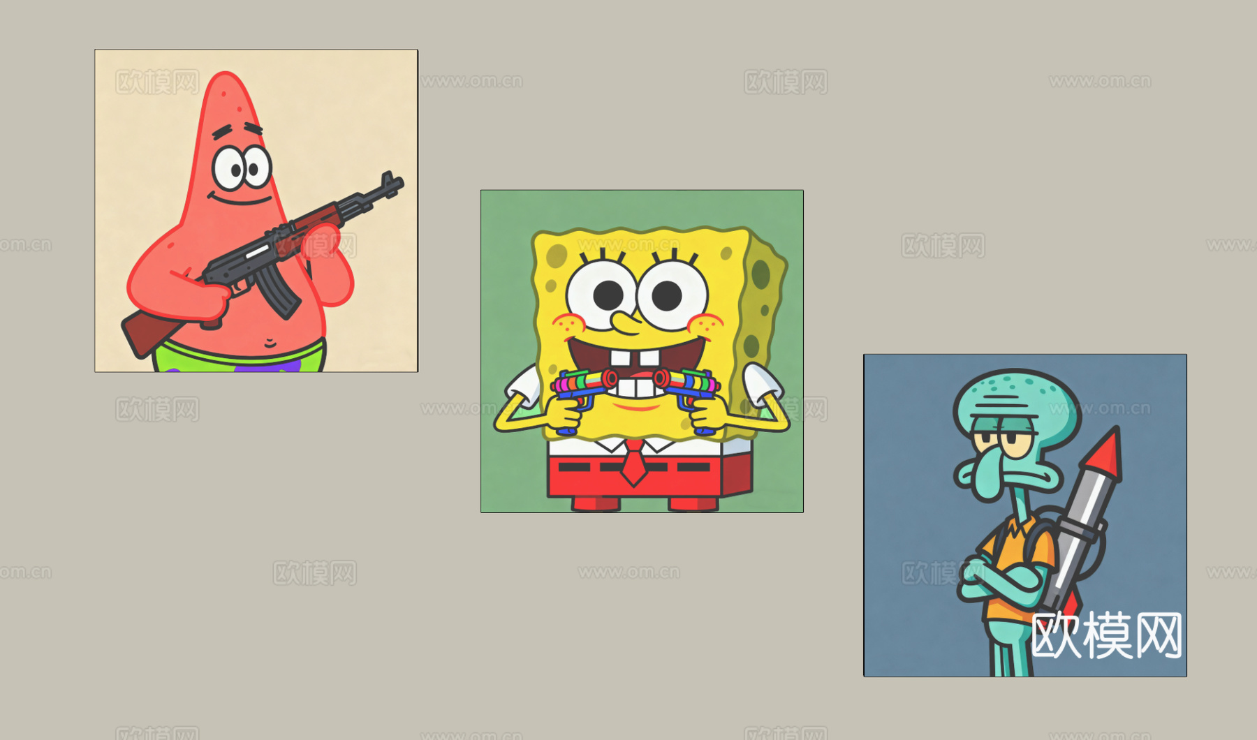 现代儿童房装饰画su模型