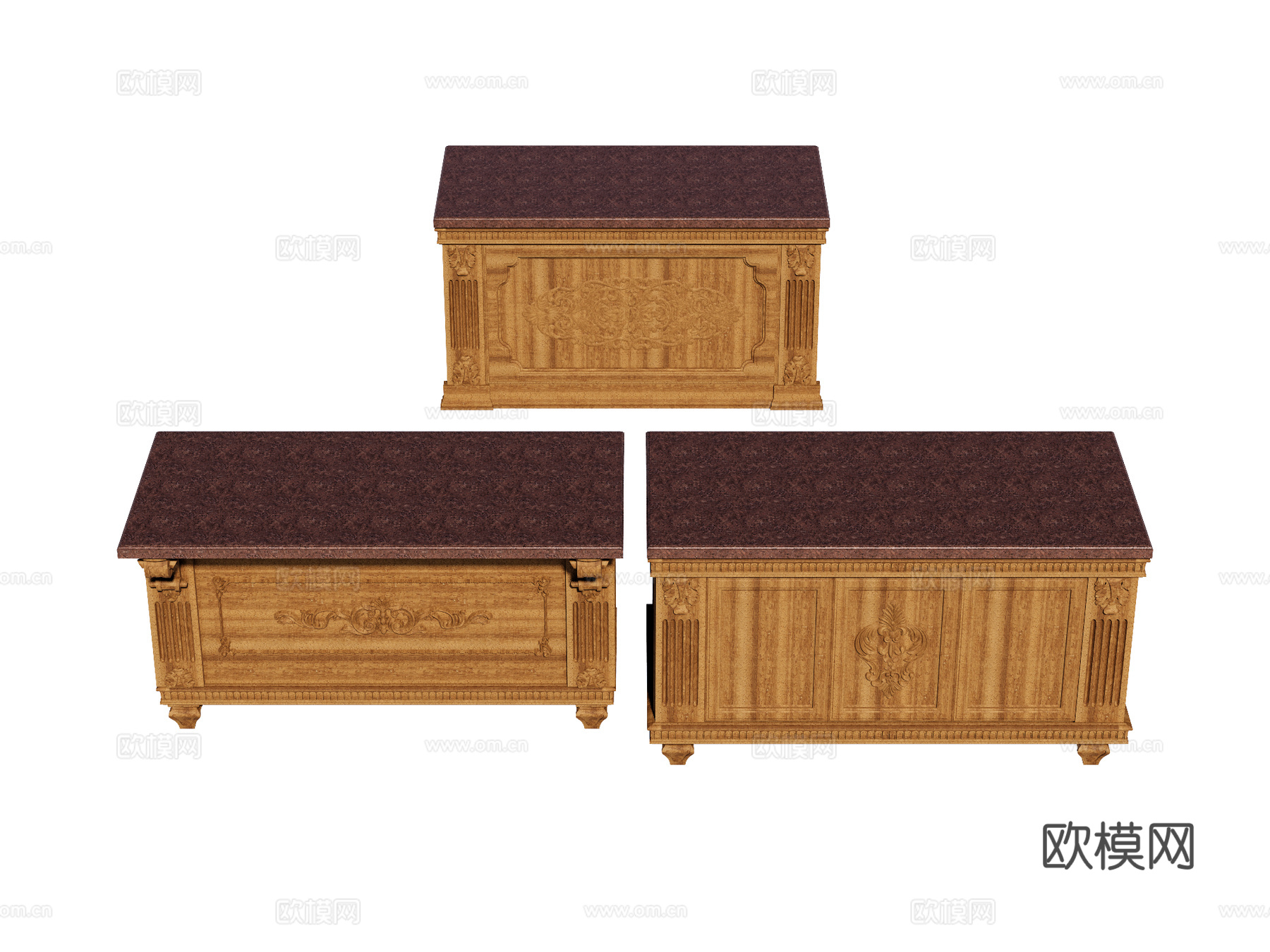 美式欧式 岛台中岛 岛台餐桌 中岛餐桌su模型