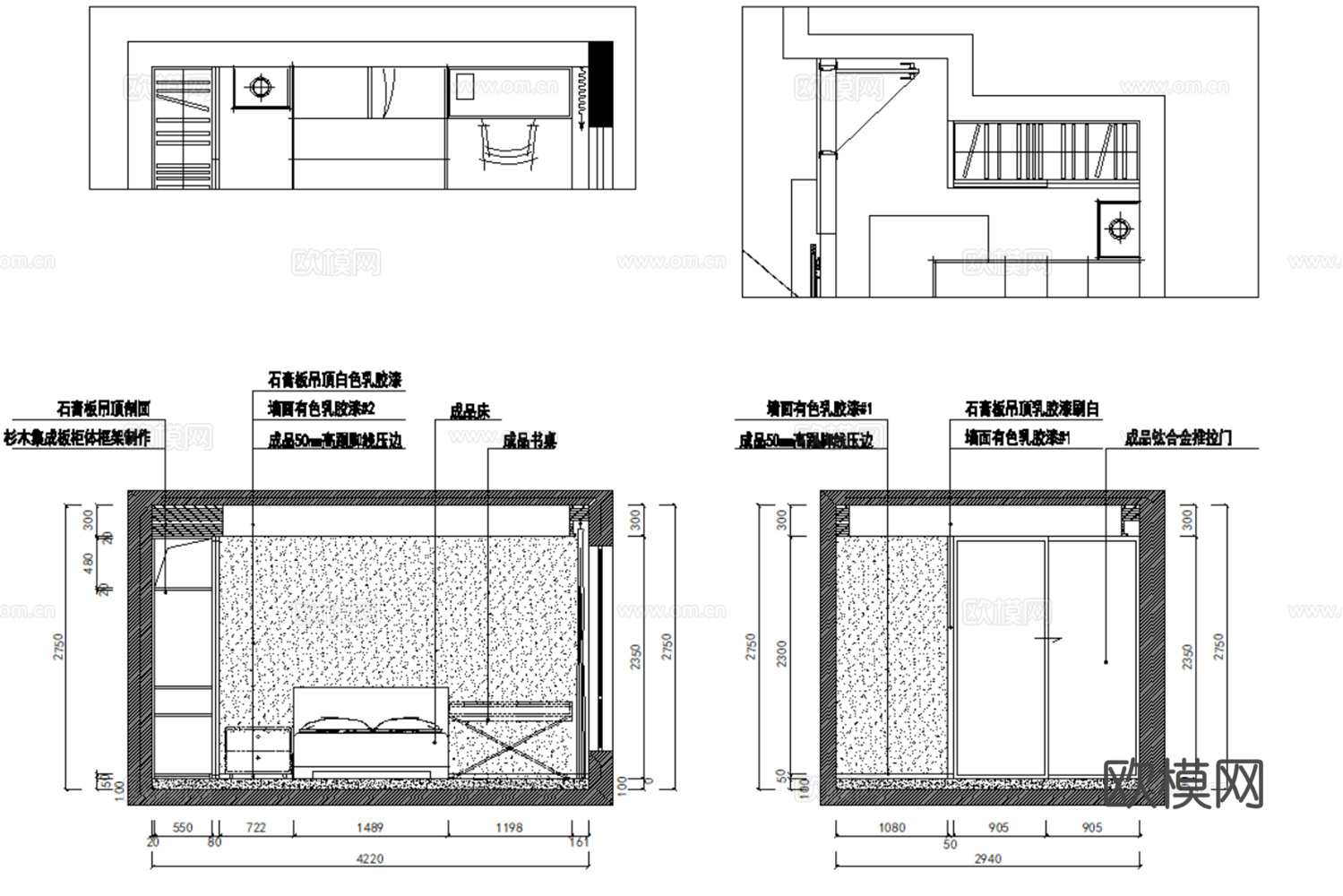 10套轻奢现代风格样板间大平层别墅CAD施工图附效果图cad施工图