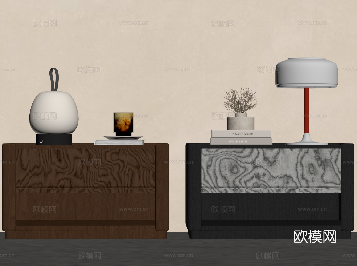 中古风茶几su模型