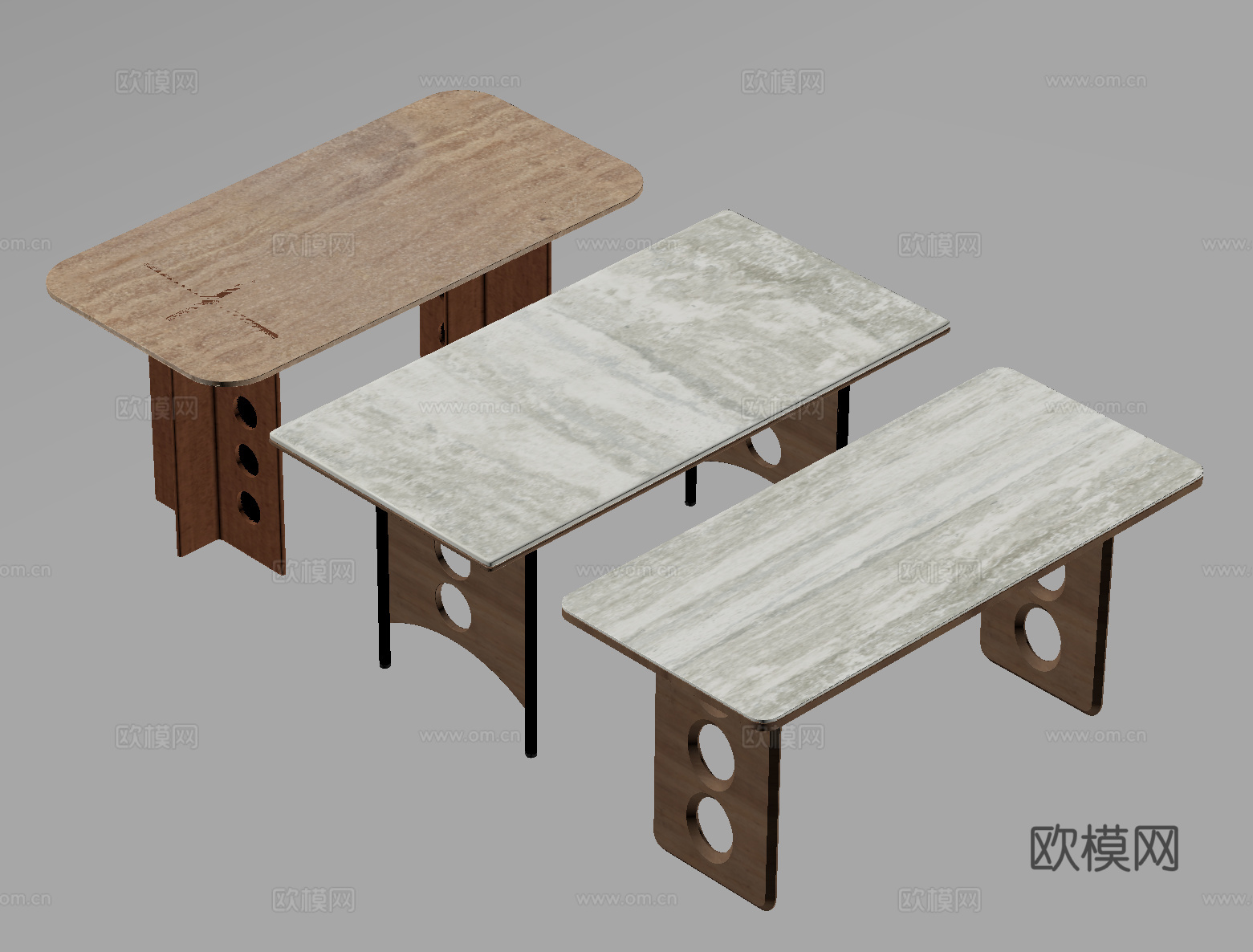 中古餐桌 实木桌子su模型