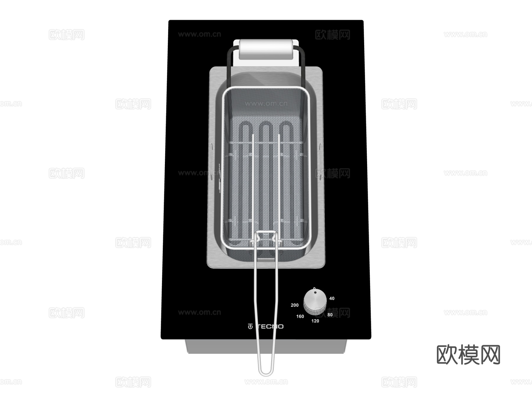 商用厨房设备 油炸锅 炸薯条机su模型