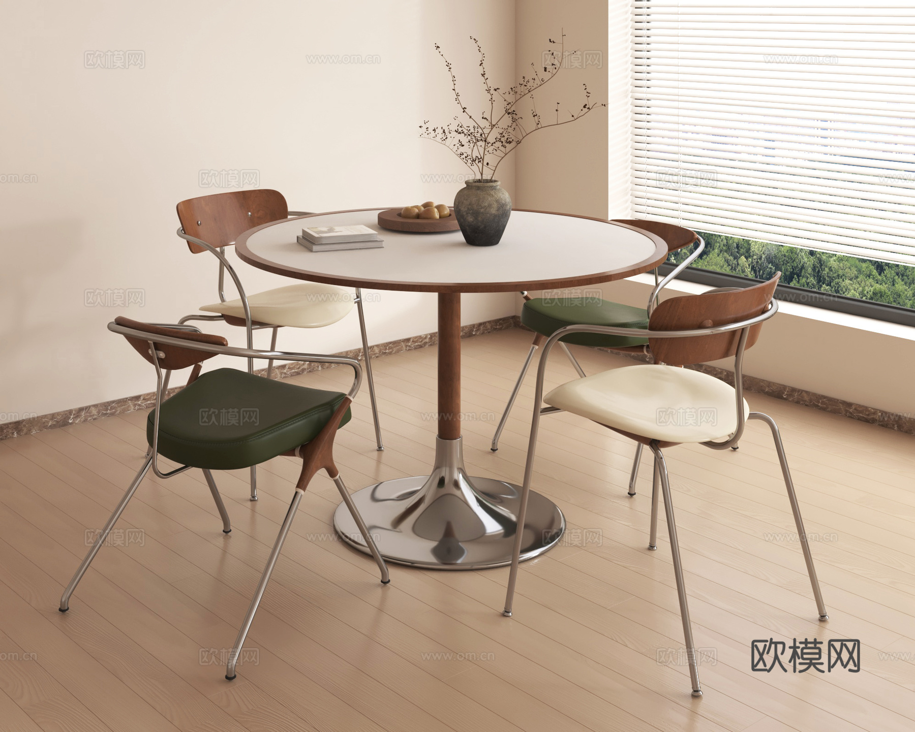 中古休闲桌椅 洽谈桌椅su模型
