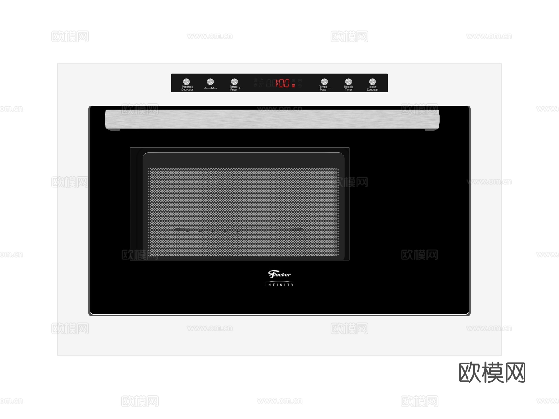 嵌入式微波炉su模型下载（渲染图2）