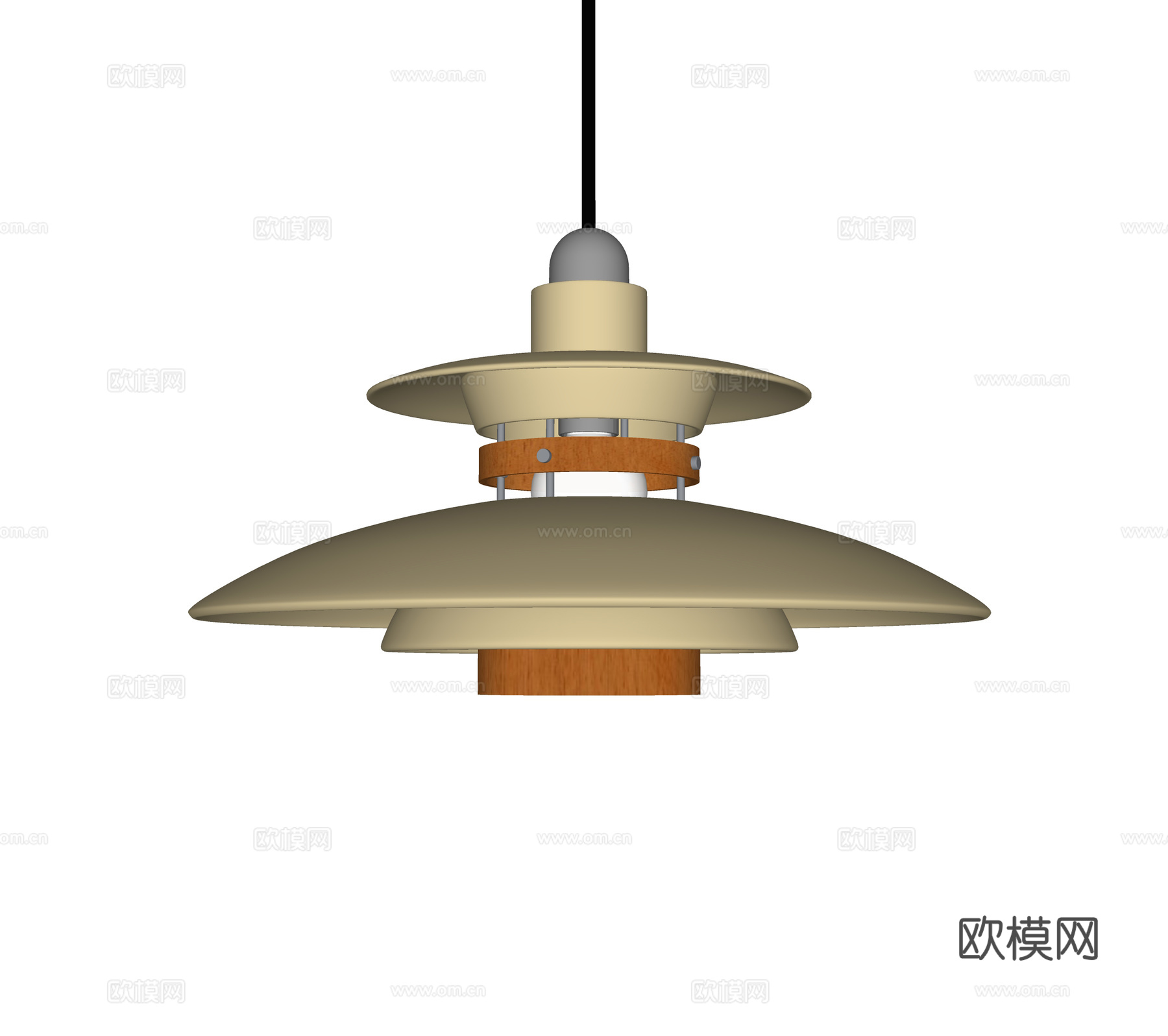 北欧中古小吊灯su模型