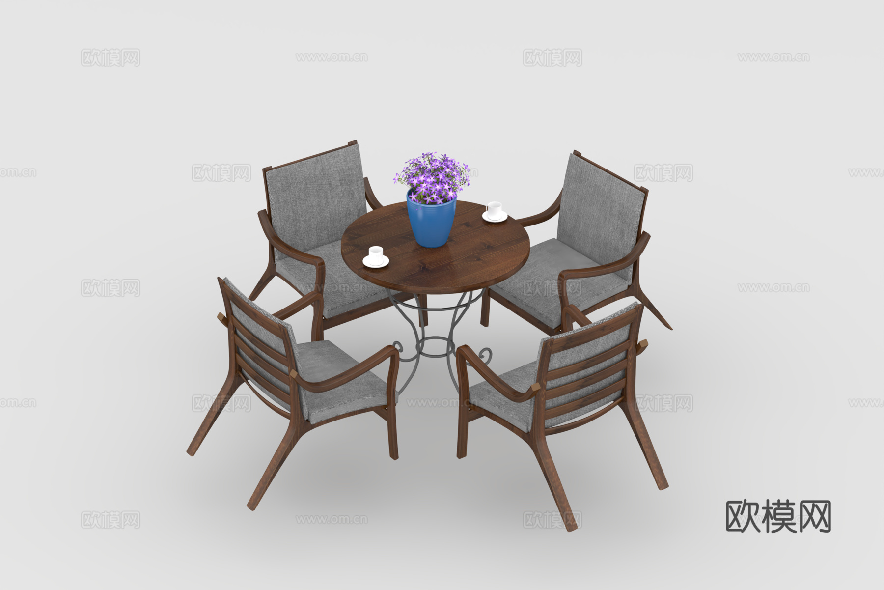 餐桌组合3d模型下载