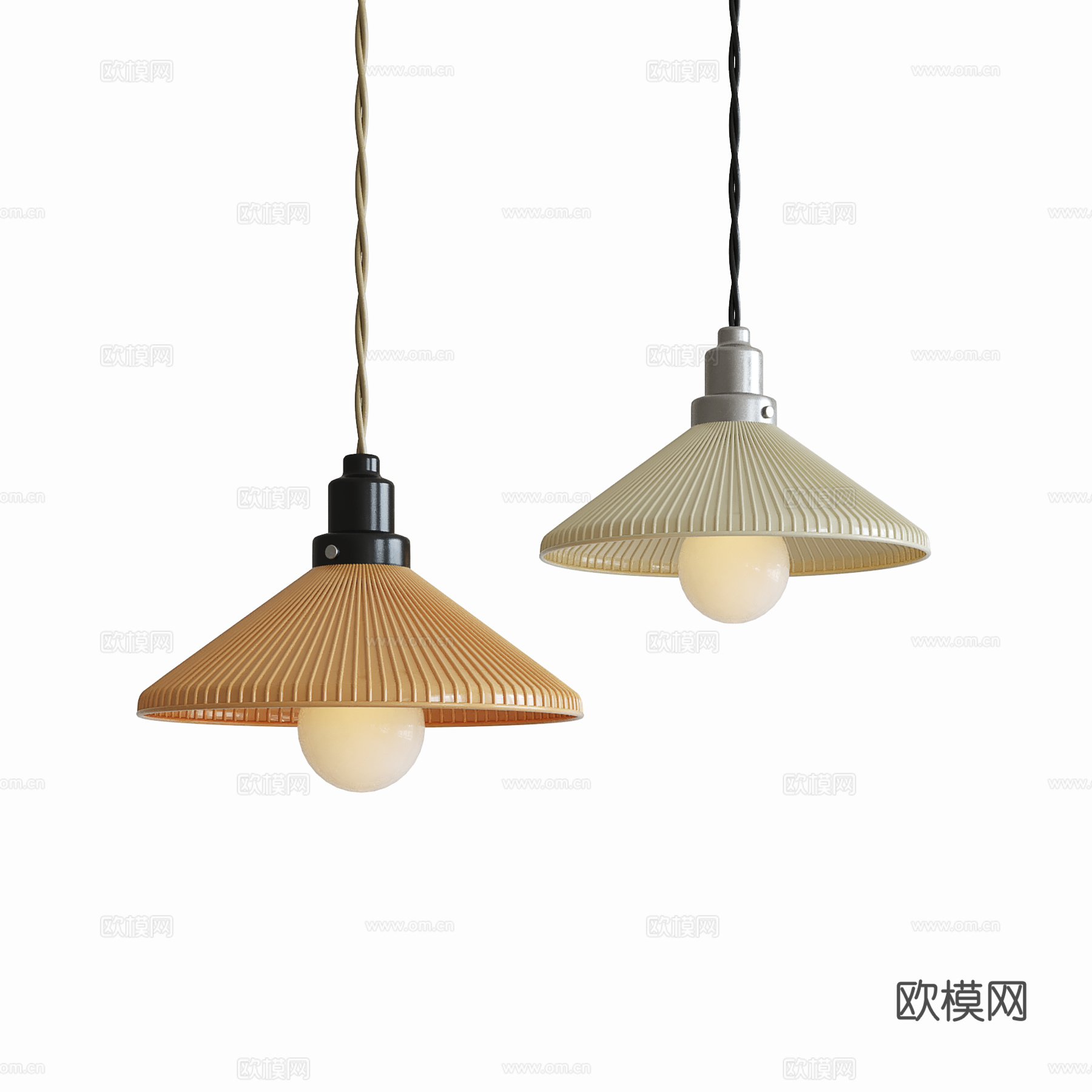 北欧中古小吊灯su模型