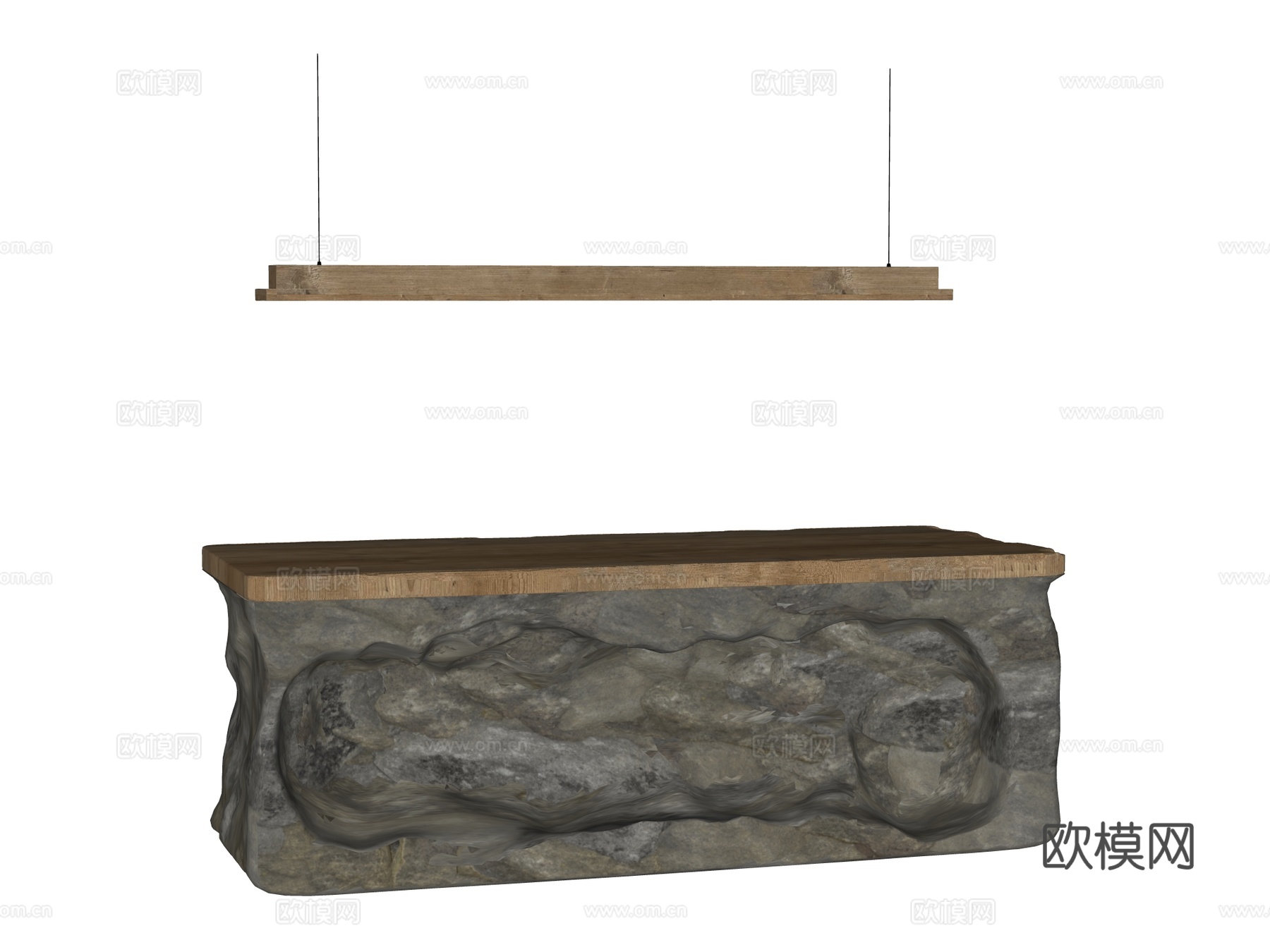 侘寂 岛台中岛 岛台餐桌 中岛餐桌su模型