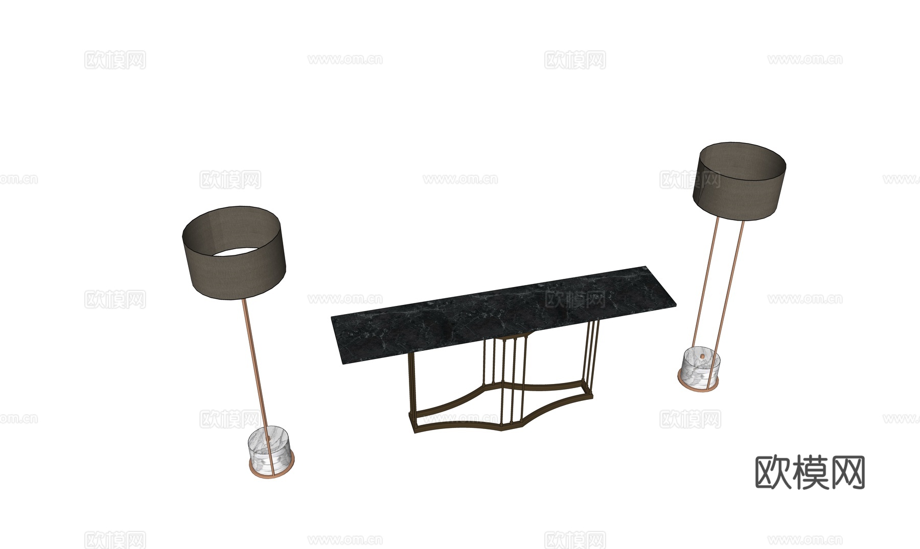 端景条案su模型