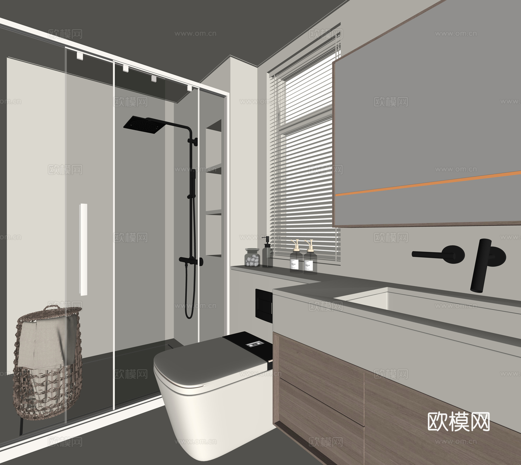 现代卫生间su模型
