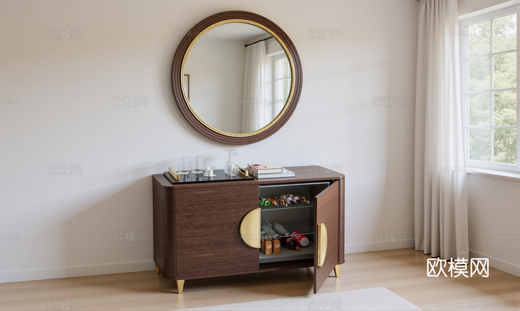 新中式梳妆台su模型