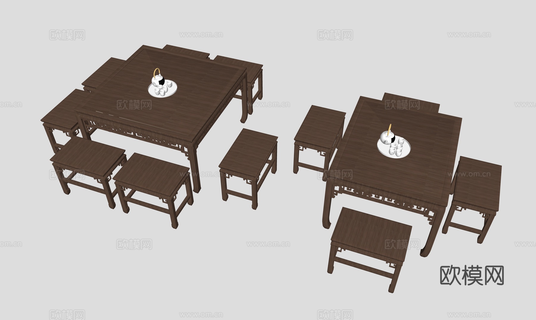 八仙桌椅组合su模型