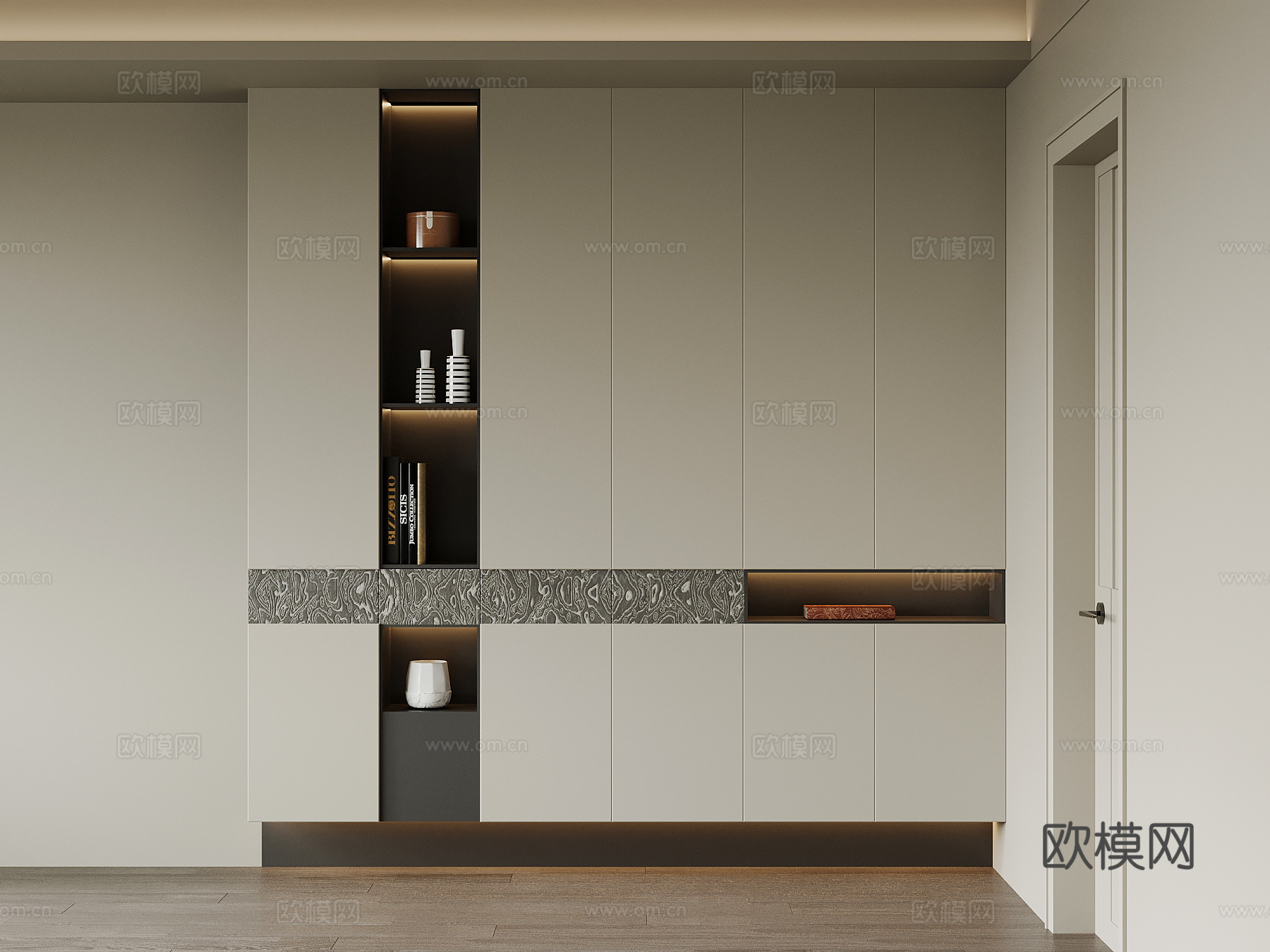 现代鞋柜 入户玄关柜su模型