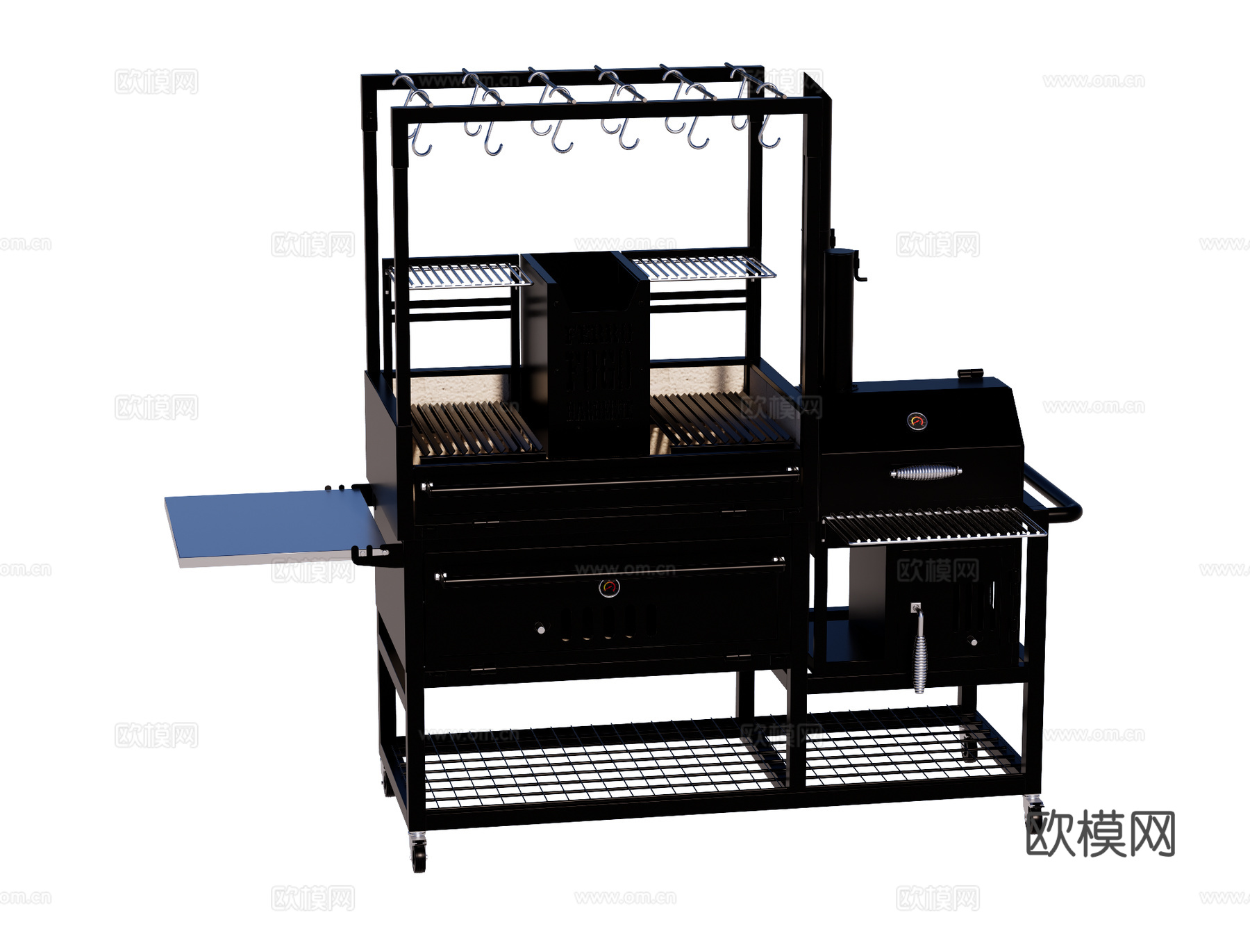 户外厨房设备 烤炉烧烤炉su模型