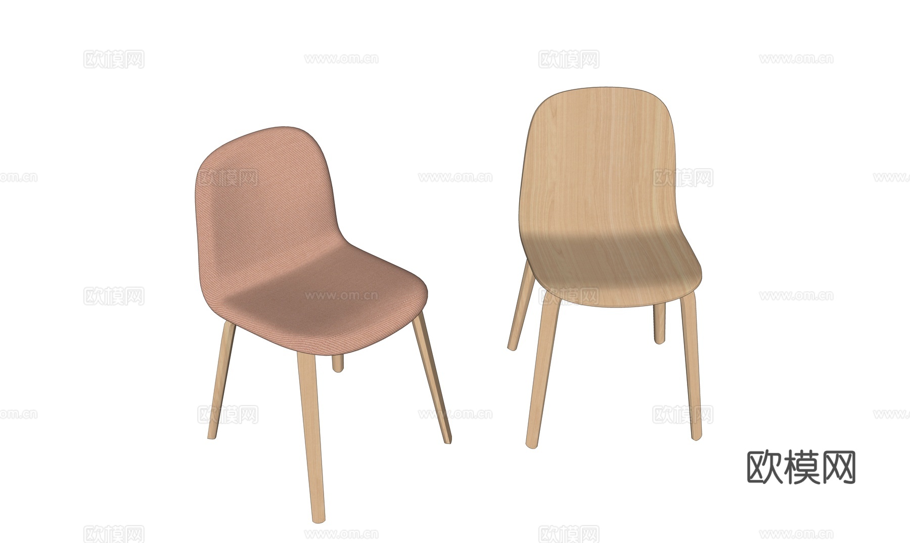 北欧单人椅休闲椅su模型