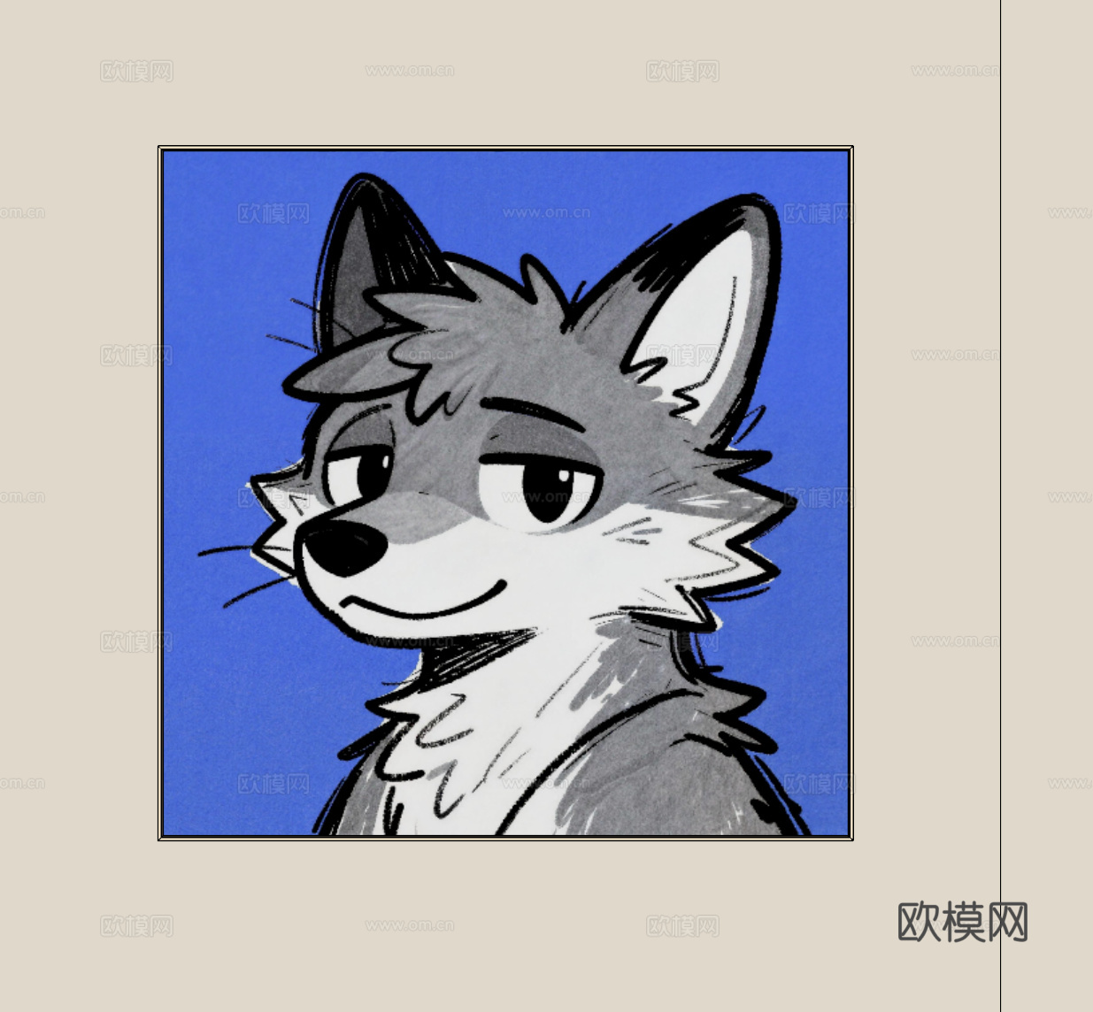 现代卡通装饰画su模型