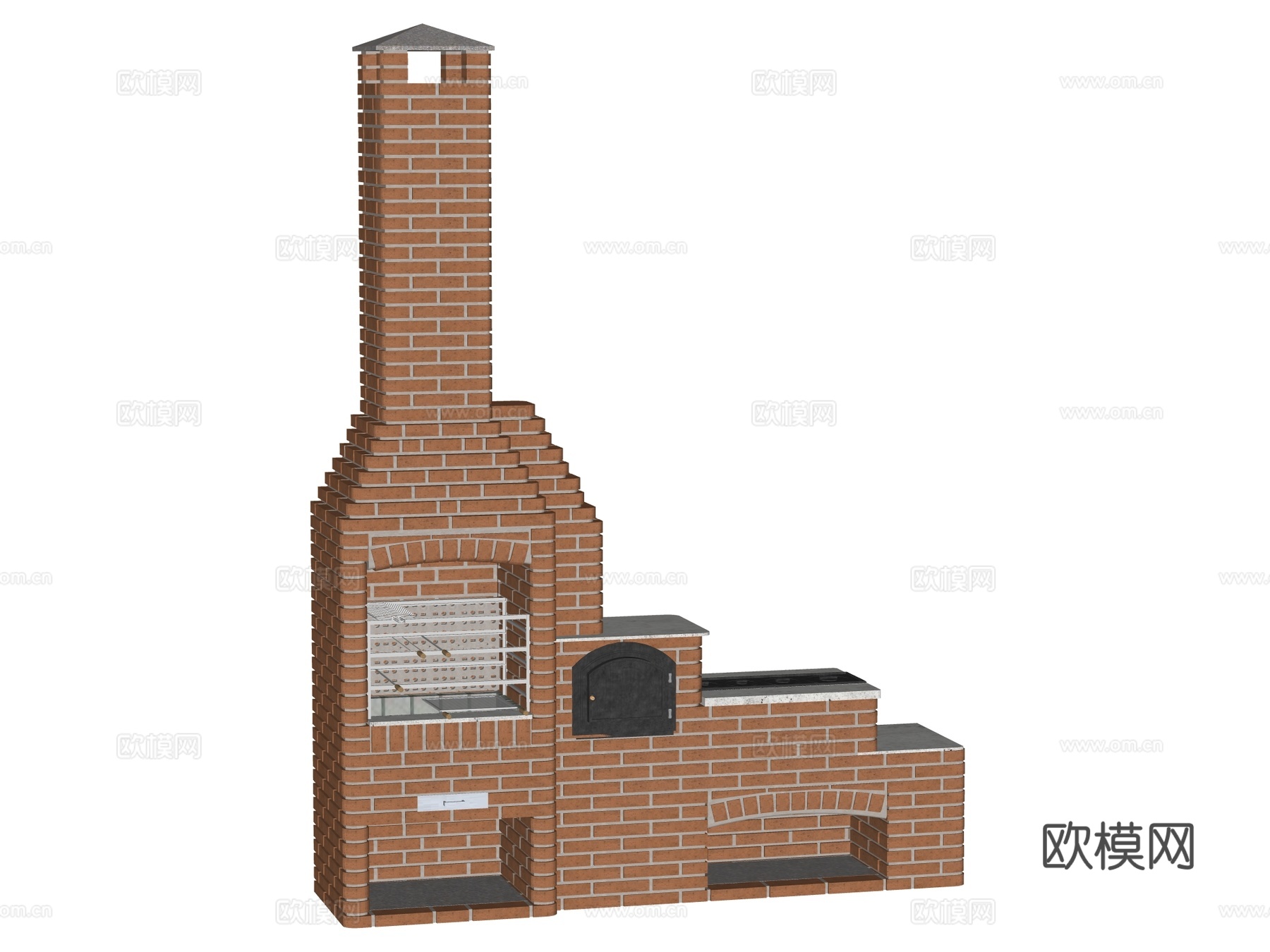 烤炉窑炉 户外烤炉窑炉 披萨窑炉su模型
