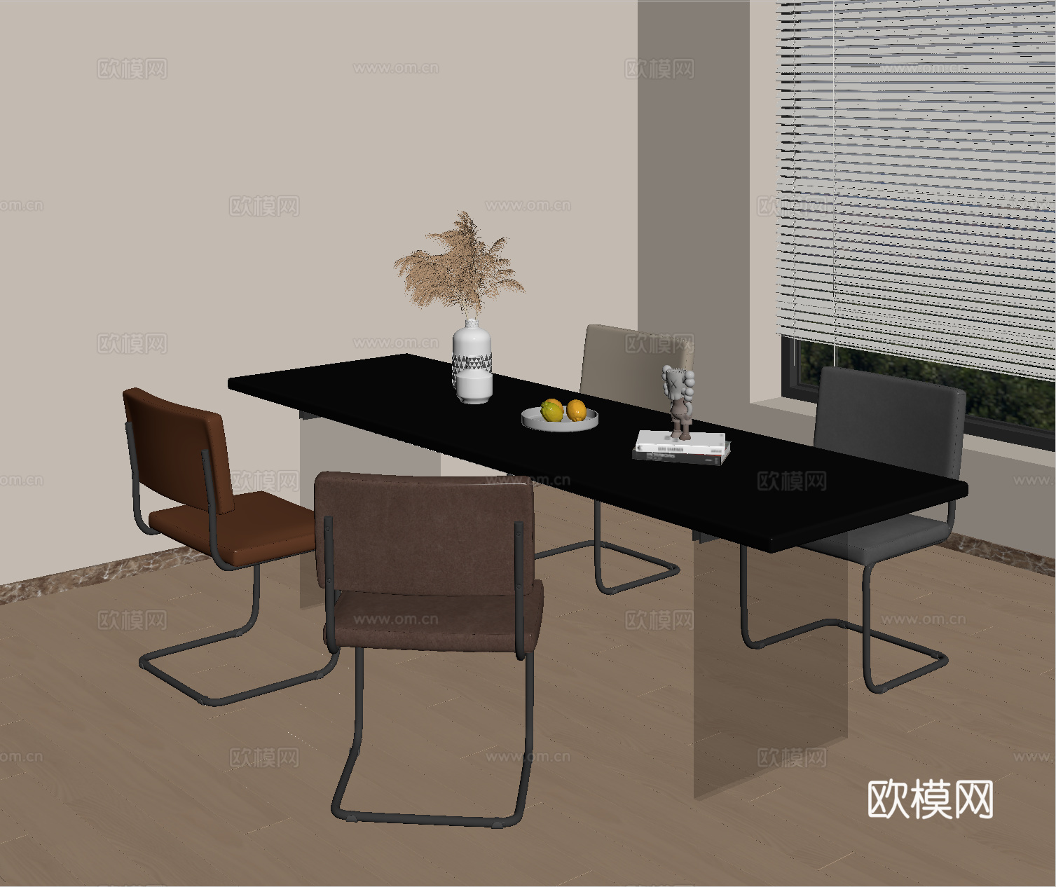 现代餐桌椅组合su模型
