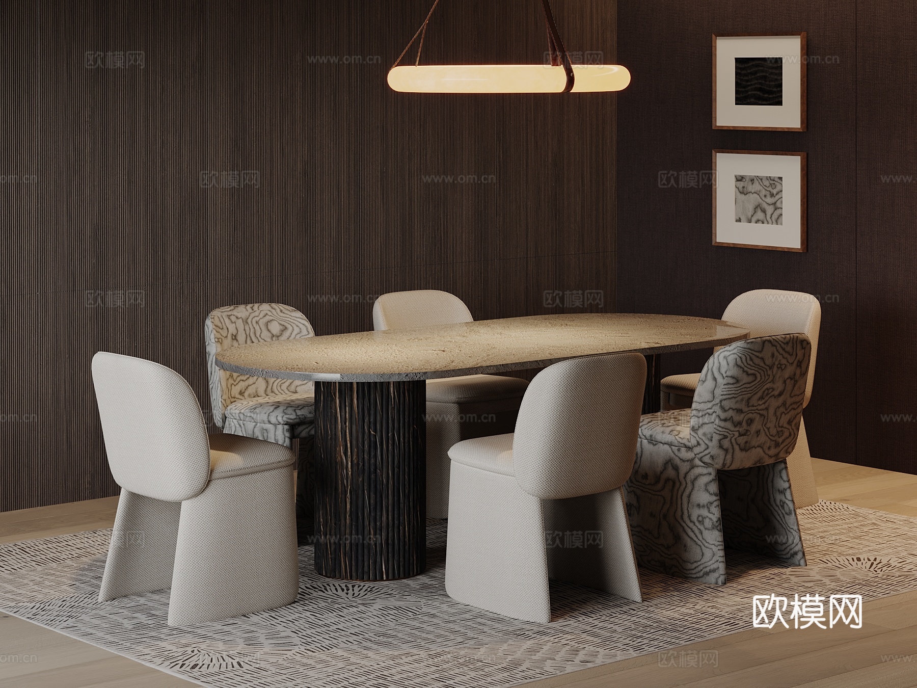 现代餐桌椅su模型