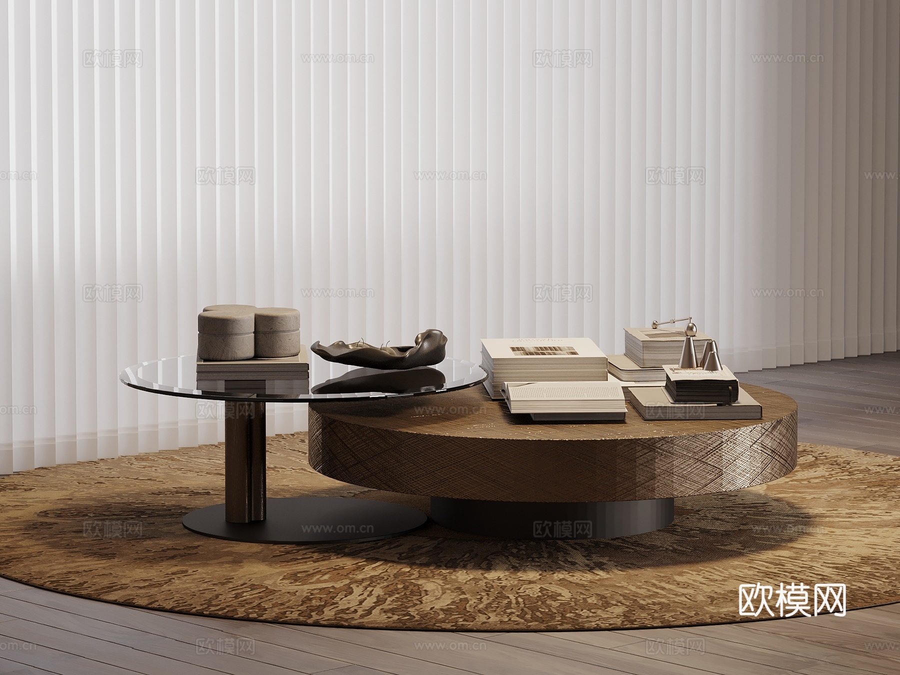 现代茶几3d模型下载