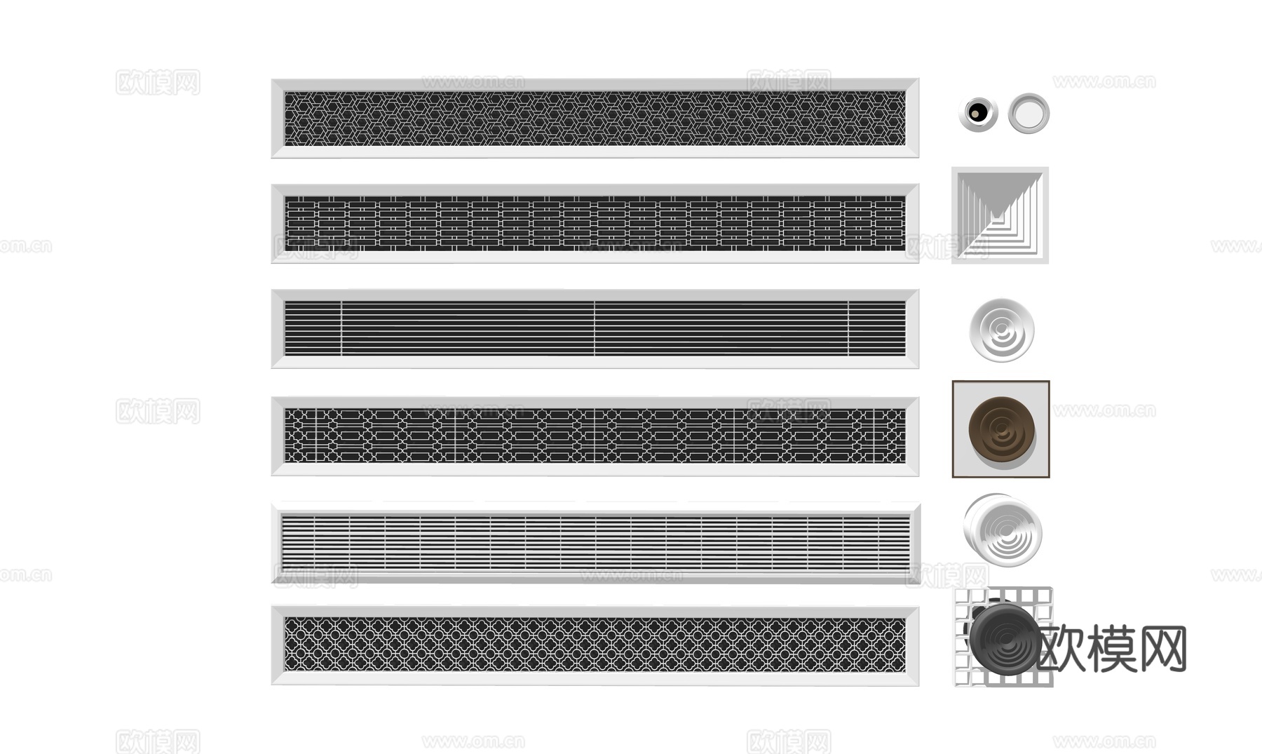 空调百叶出风口su模型